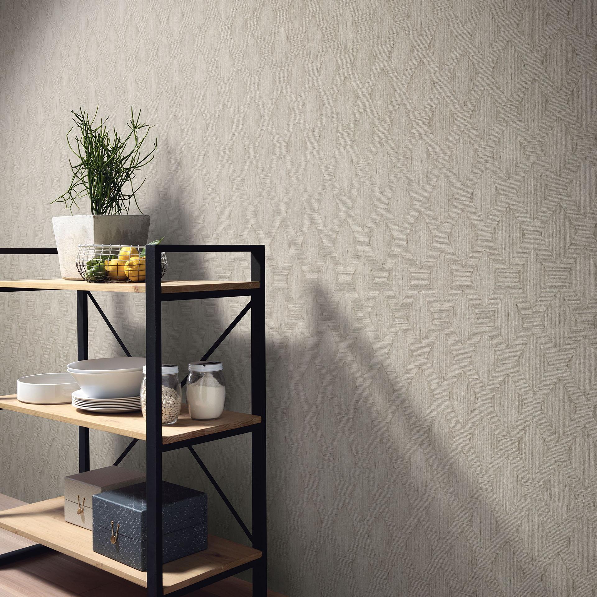 Ikke-vævet tapet, grafisk tapet Secret Garden beige