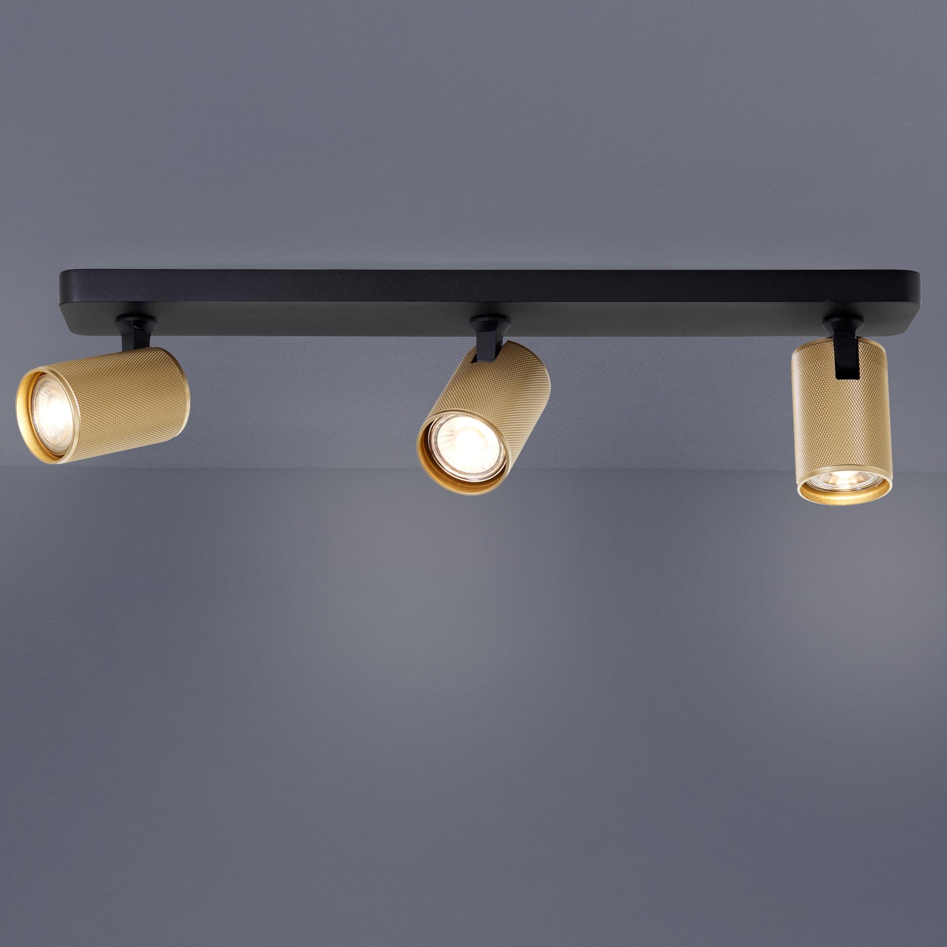 Spotbalken Leonardo, gold, 12,1 x 53 cm, Metall Deckenstrahler