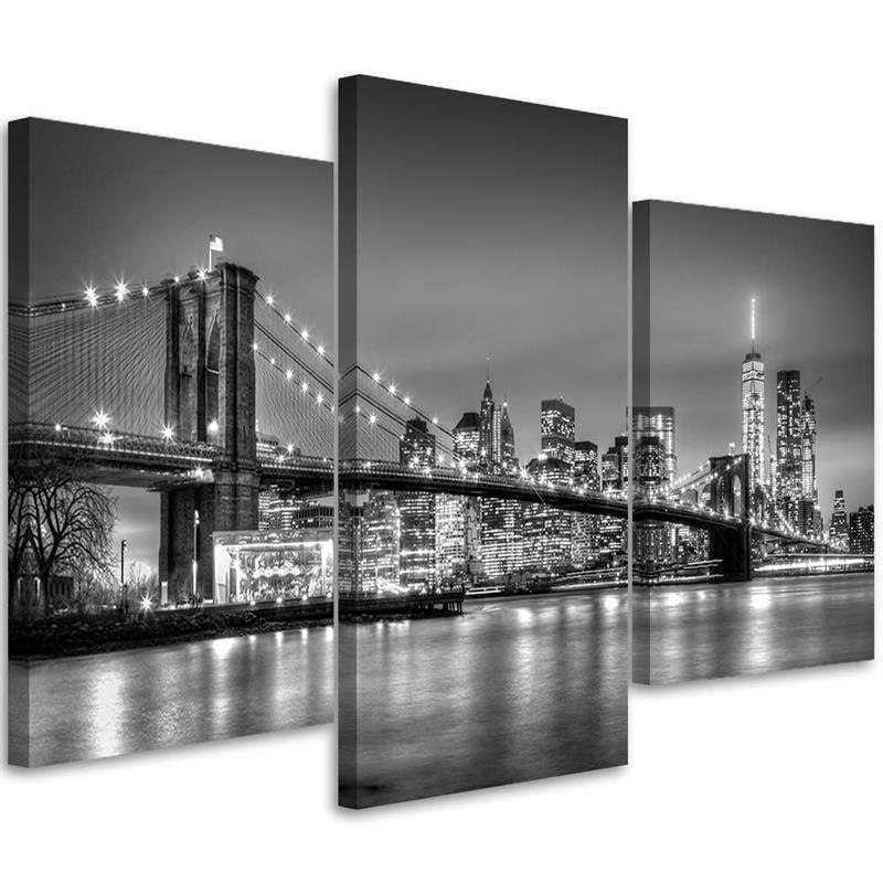 3 stykke lærredstryk, New York City Brooklyn Bridge