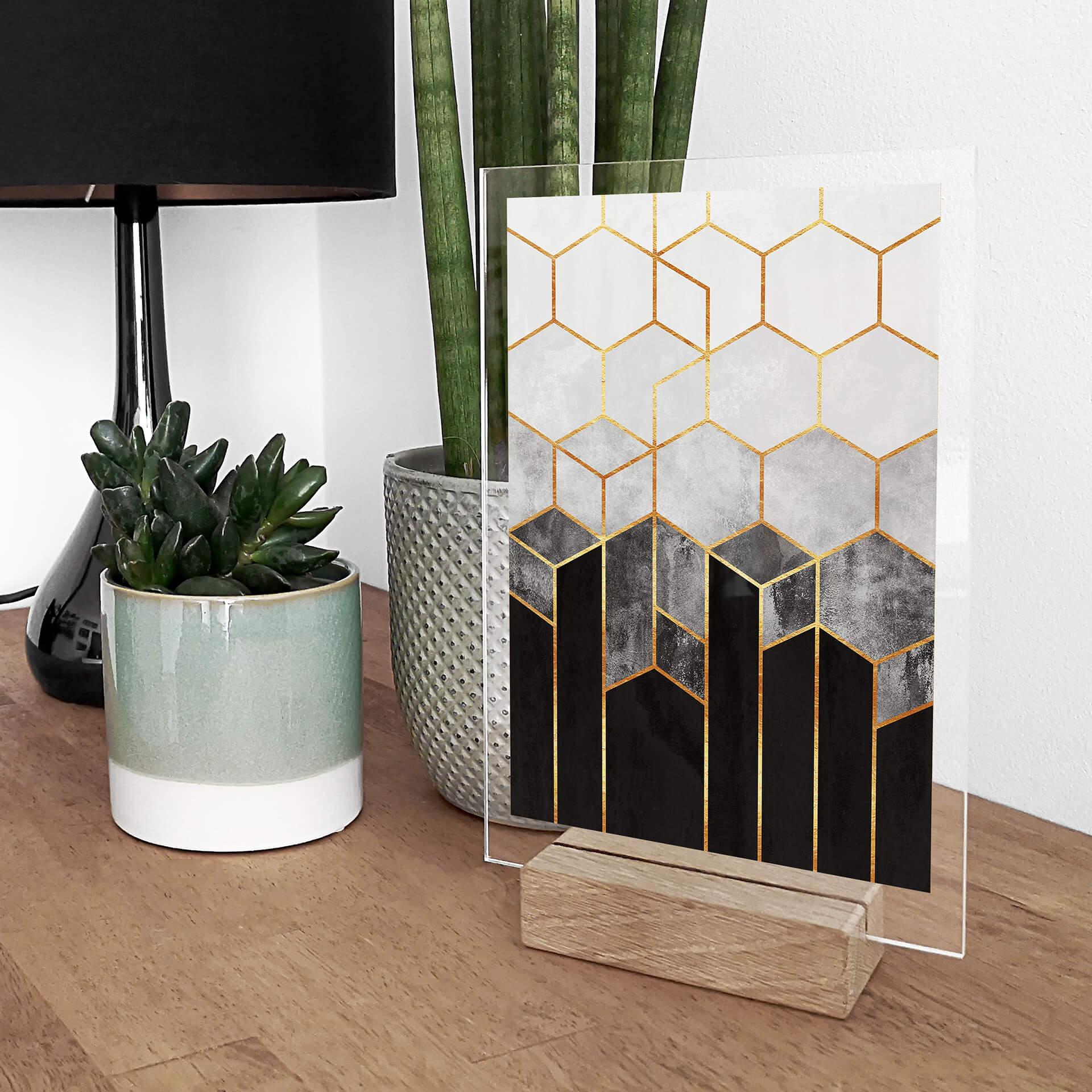 Decoro acrilico + supporto Fredriksson - Esagoni