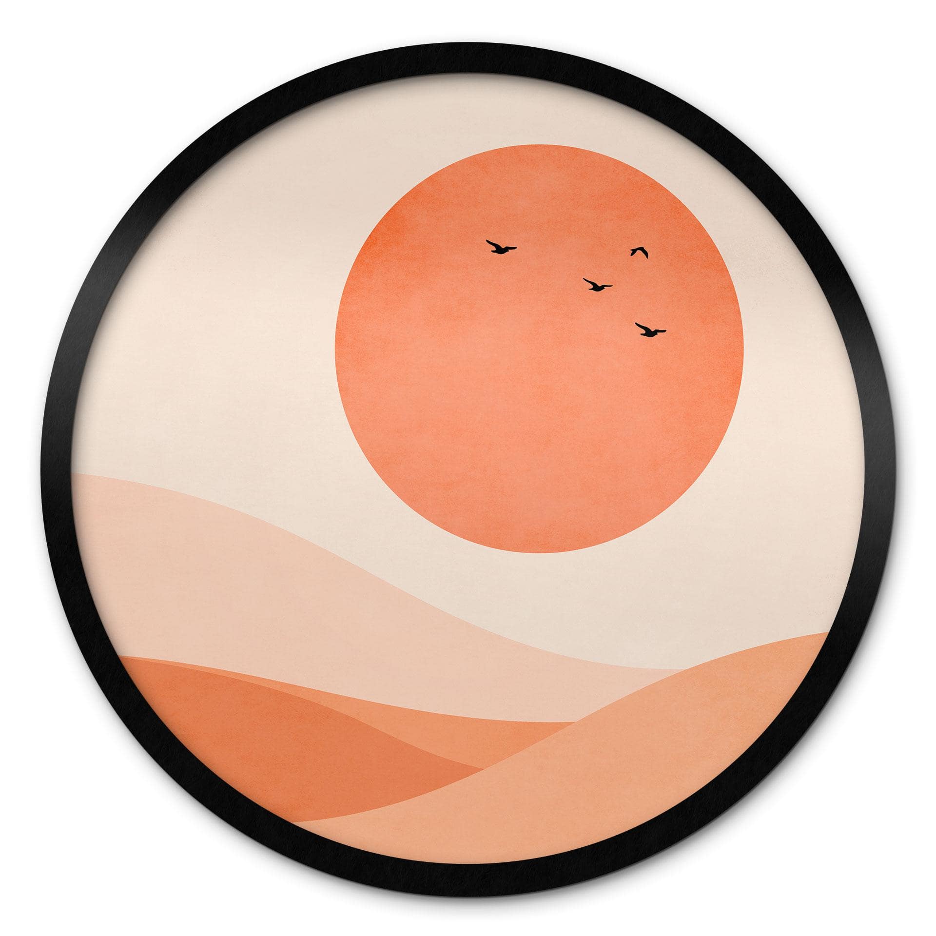 Plakat Harmonisk landskab orange - Kubistika