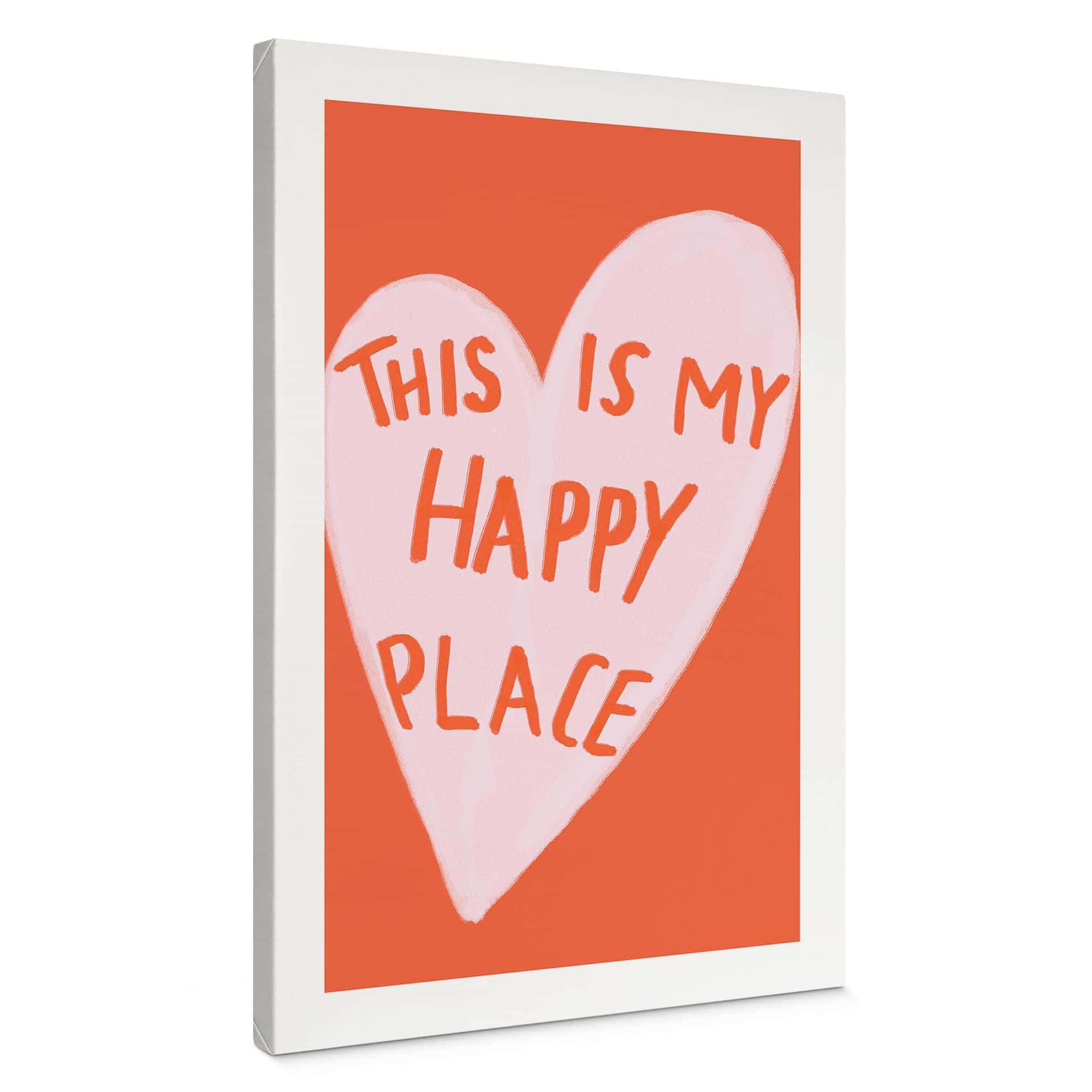Canvasbillede This is my happy place med hjerte - Fritsch