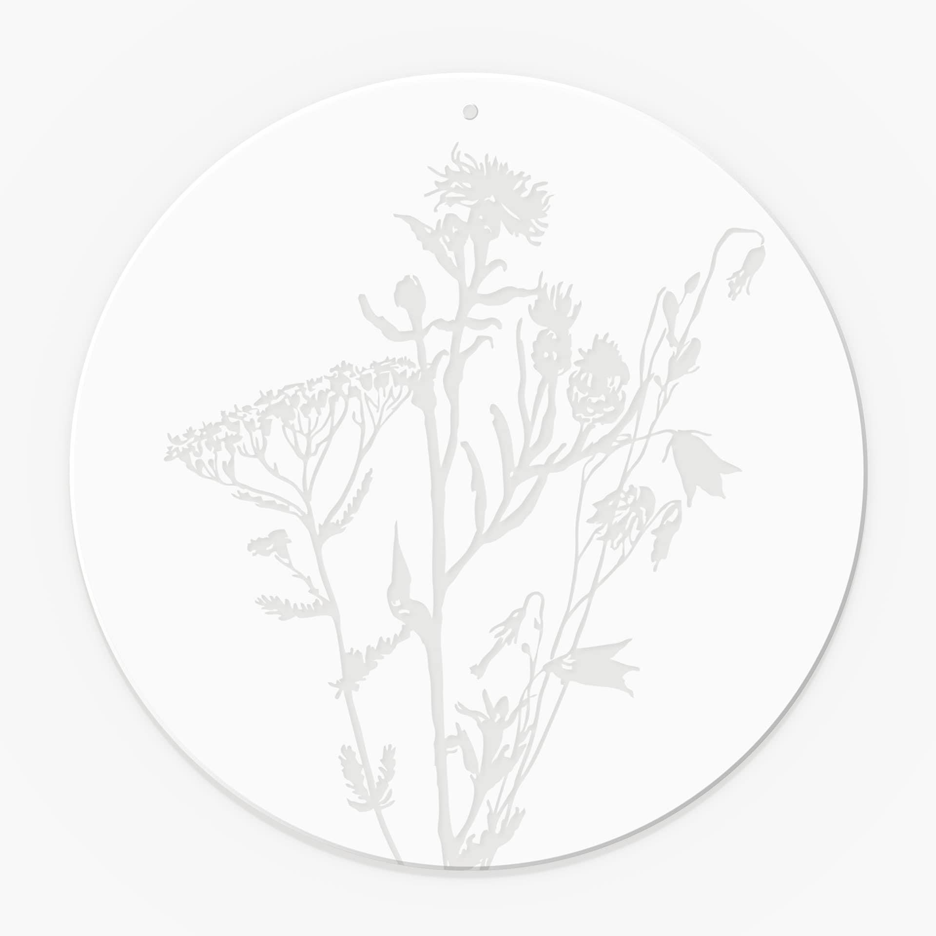 Acrylglas afbeelding Veldbloemen om op te hangen - Rond