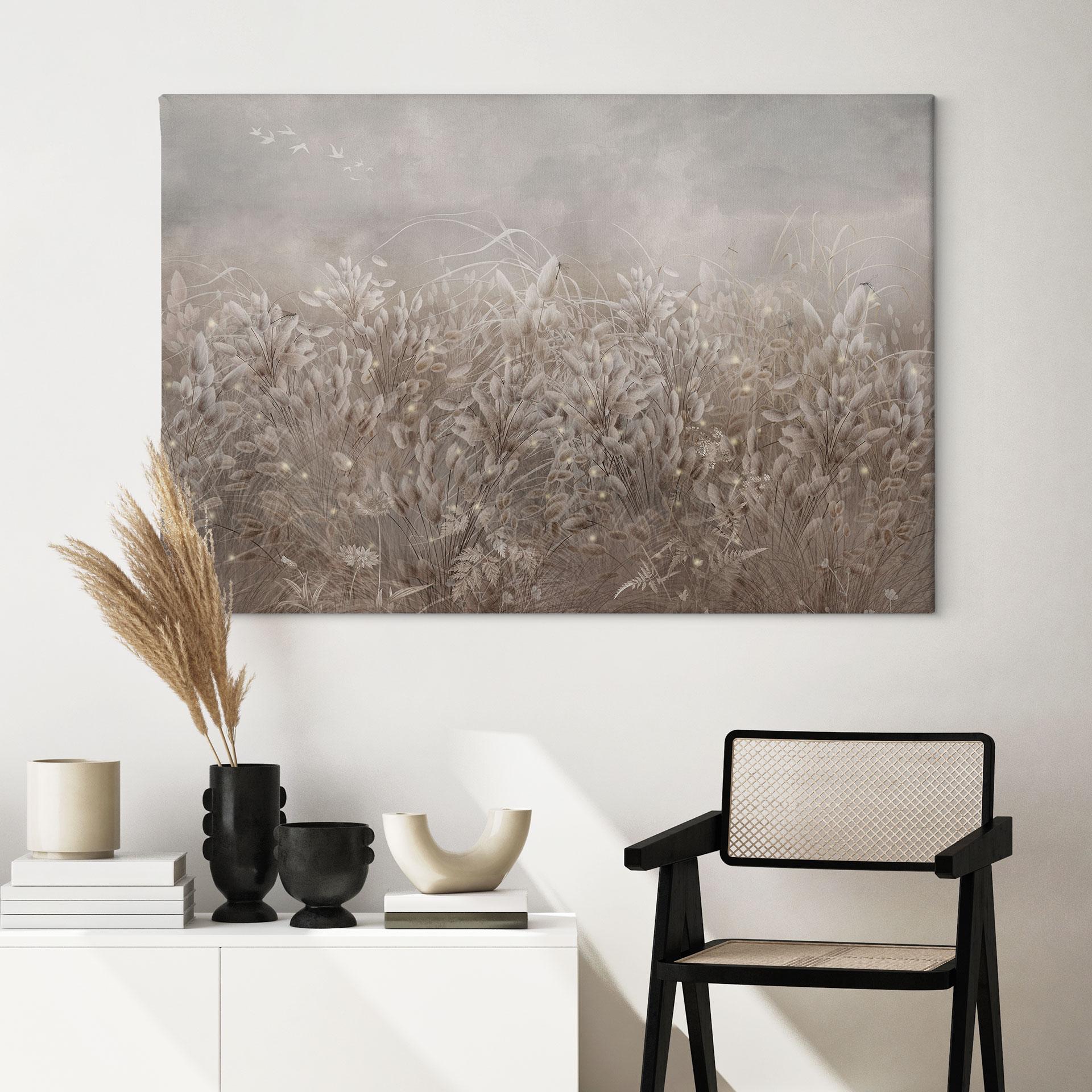 Leinwandbild Pampasgras und Gräser in Beige - Ms Tiff