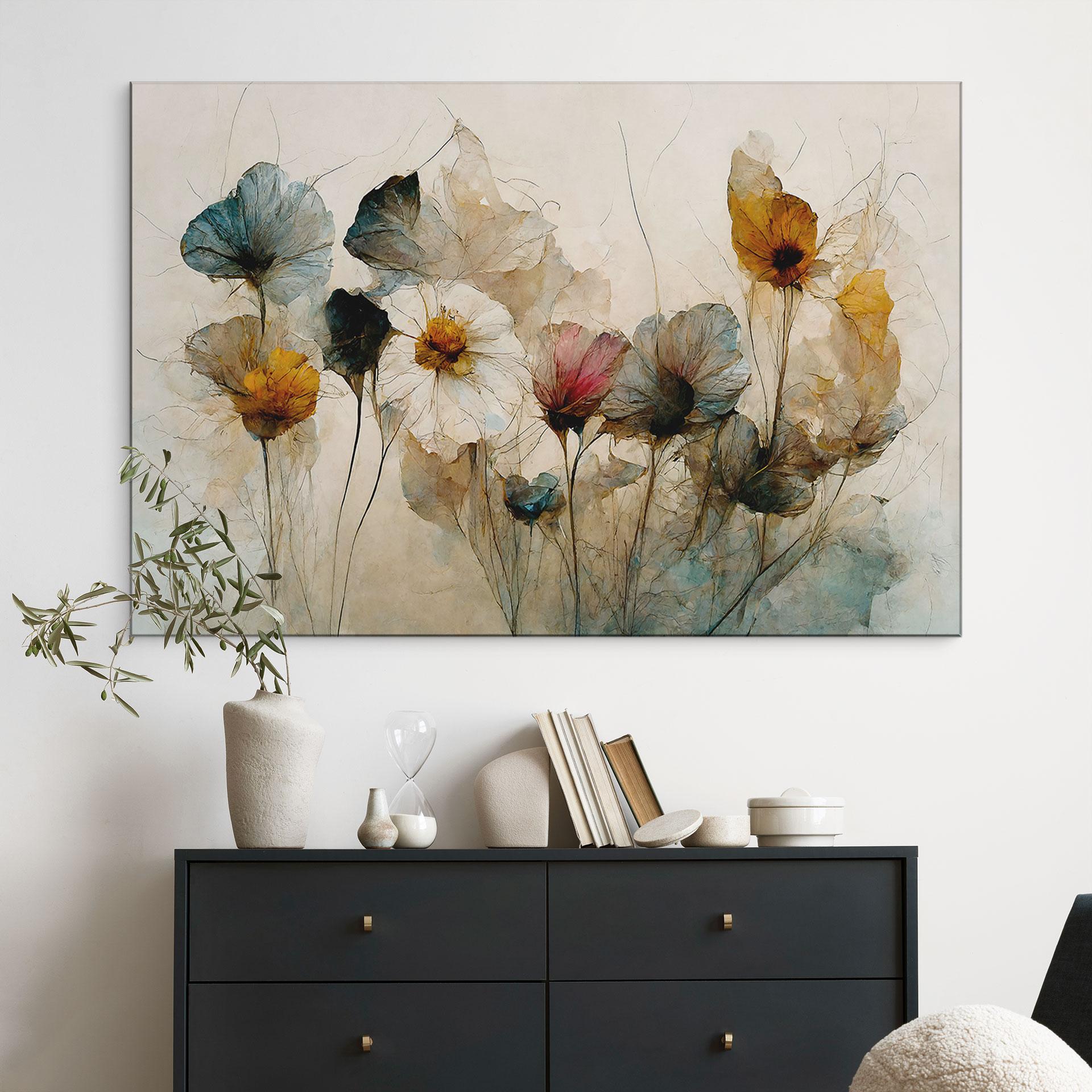 Wandbild Bouquet aus Trockenblumen - Treechild - Alu-Dibond