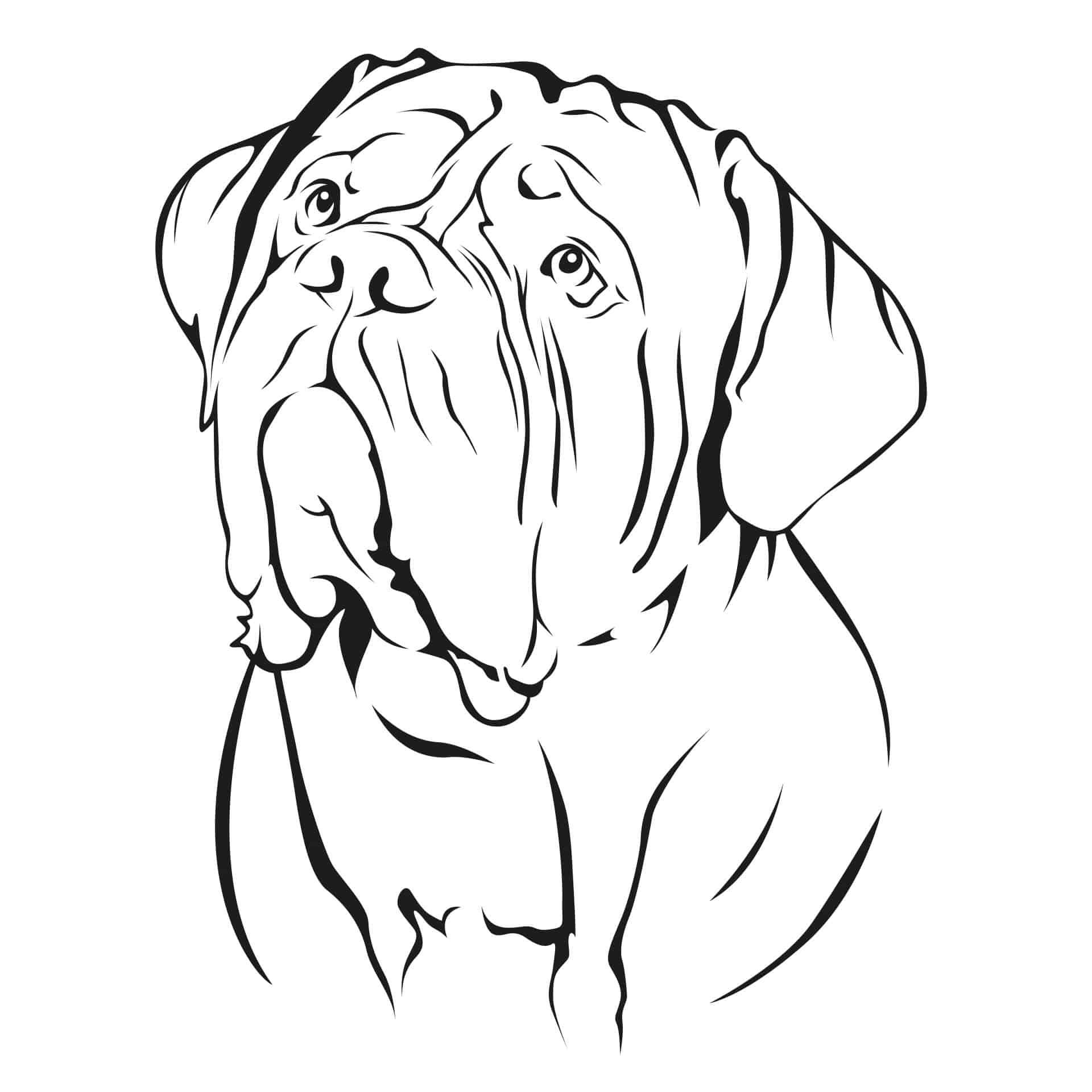 Muursticker Hond Bordeaux