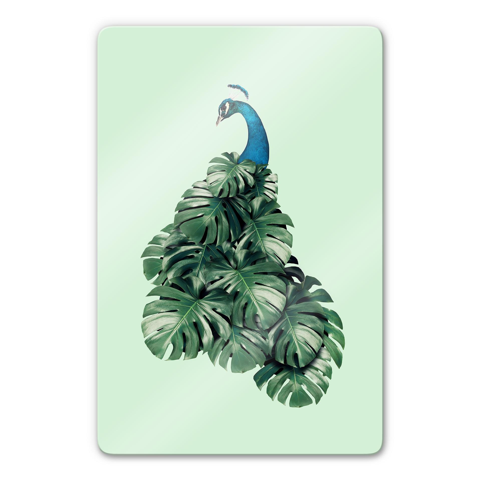 Glasschilderij Loose - Monstera Bird