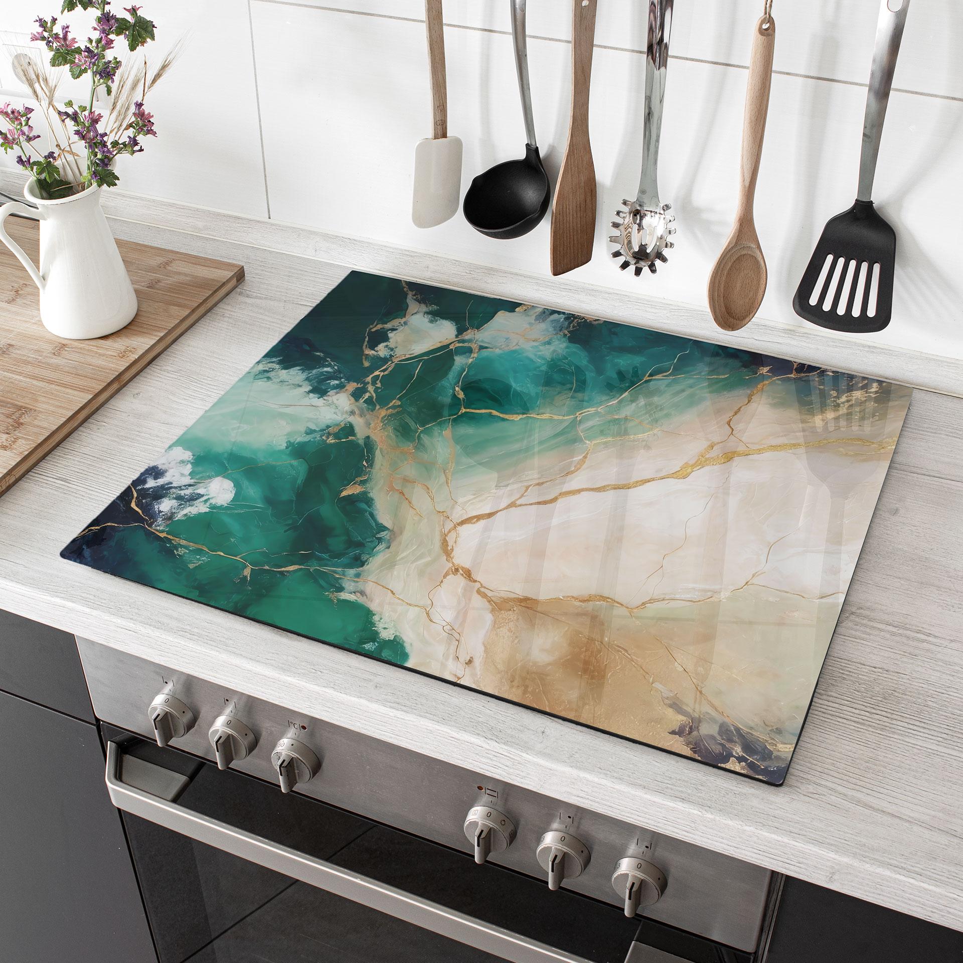 Dækplade til komfur Elegance of the Ocean - Golden Currents - Alpenglow Workshop