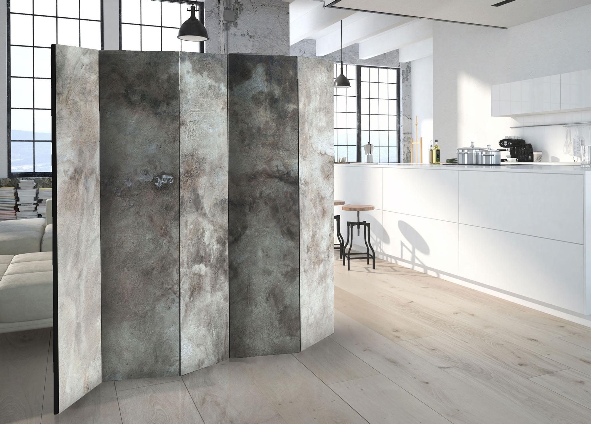 Schermo divisorio - nuvola di grandine, 5 pezzi - 225x172 cm
