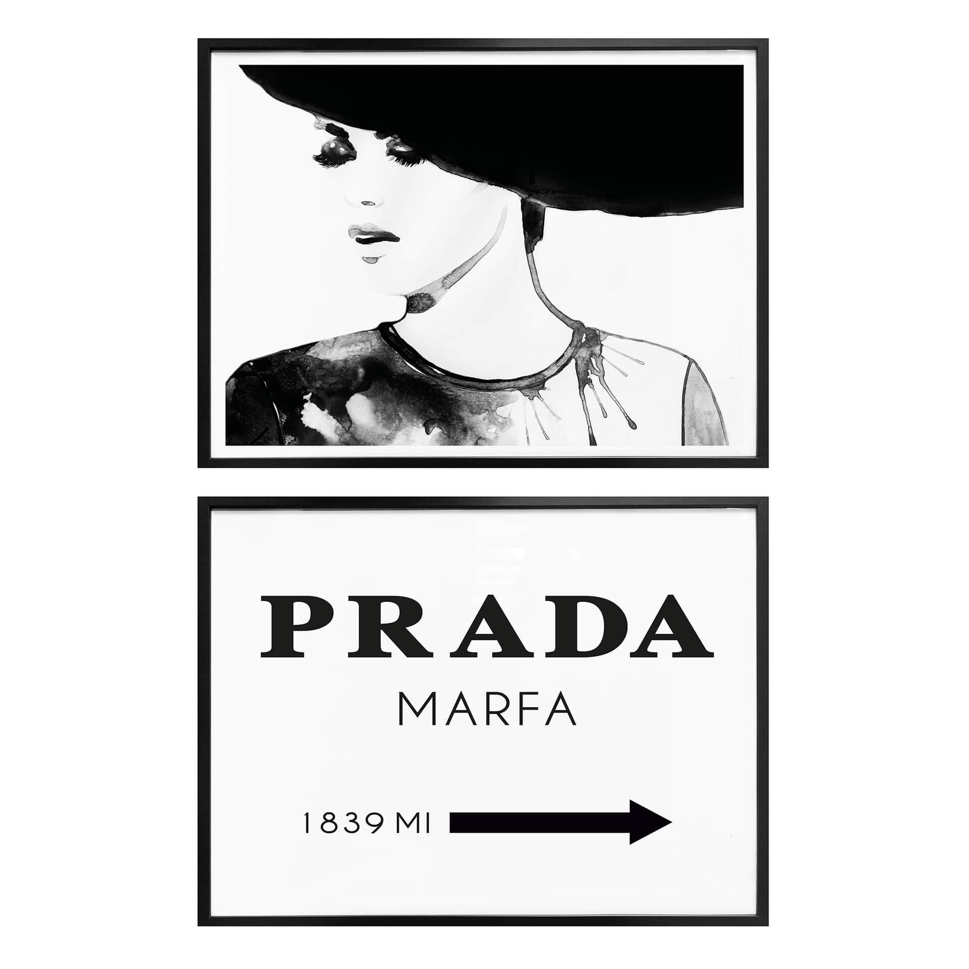 Plakatsæt med billedramme - Fashion & Elegance (sæt af 2)