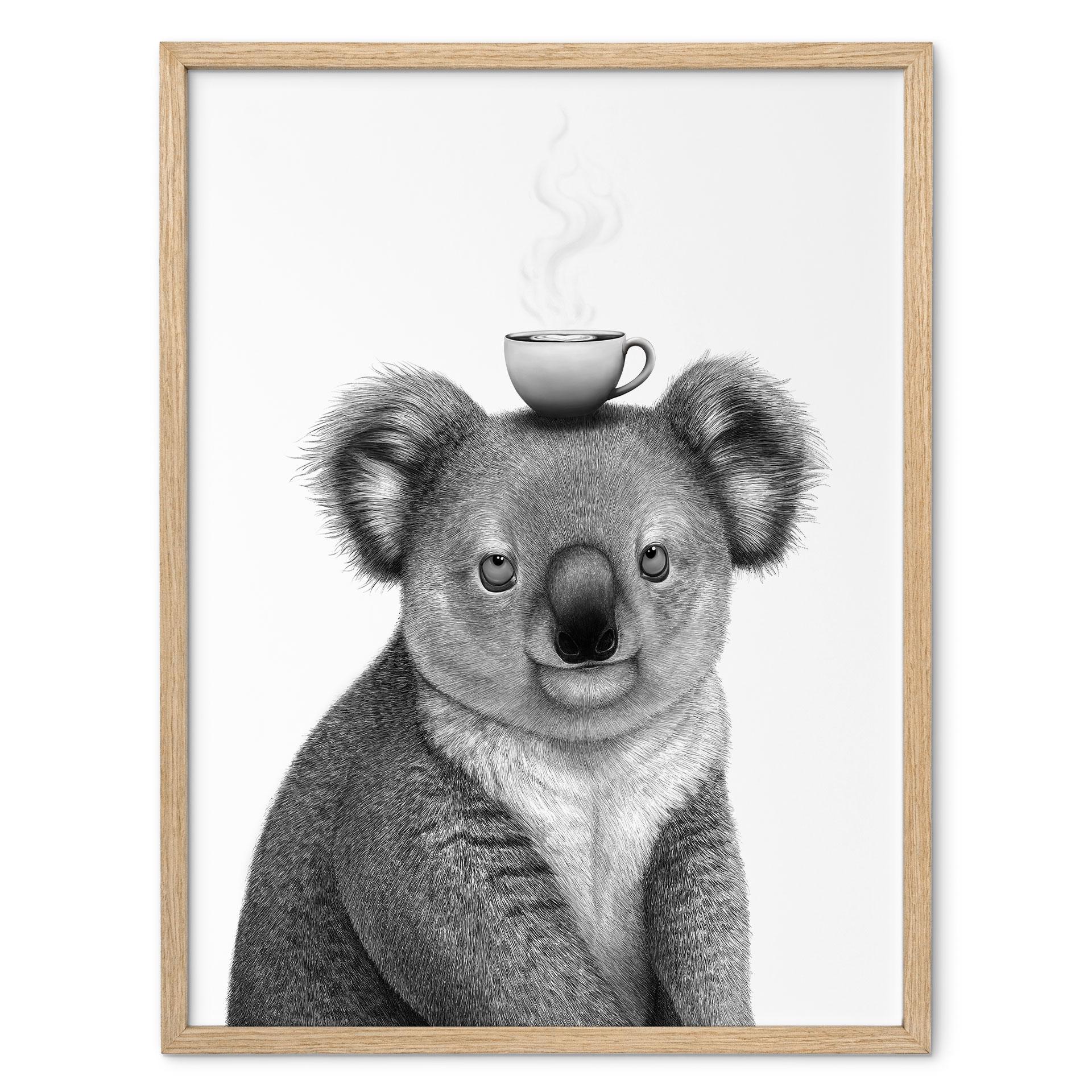 Poster Koala avec café - Korenkova