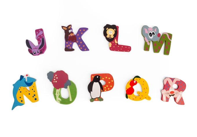 Lettere per bambini Animali colorati