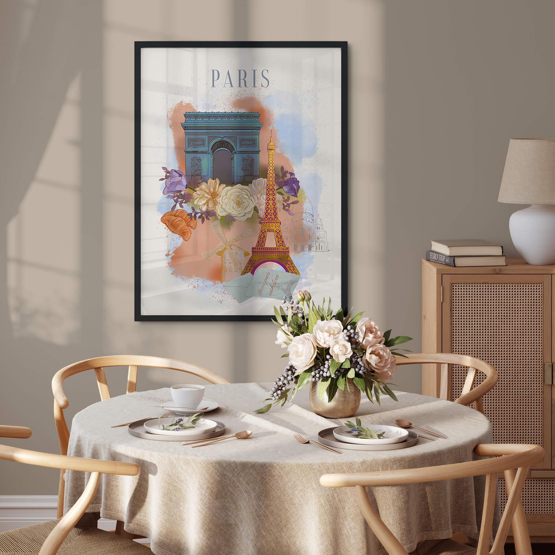 Poster Love your City - Paris - Stadt der Liebe