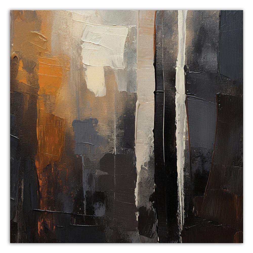 Canvasbillede, Abstrakt brun malet