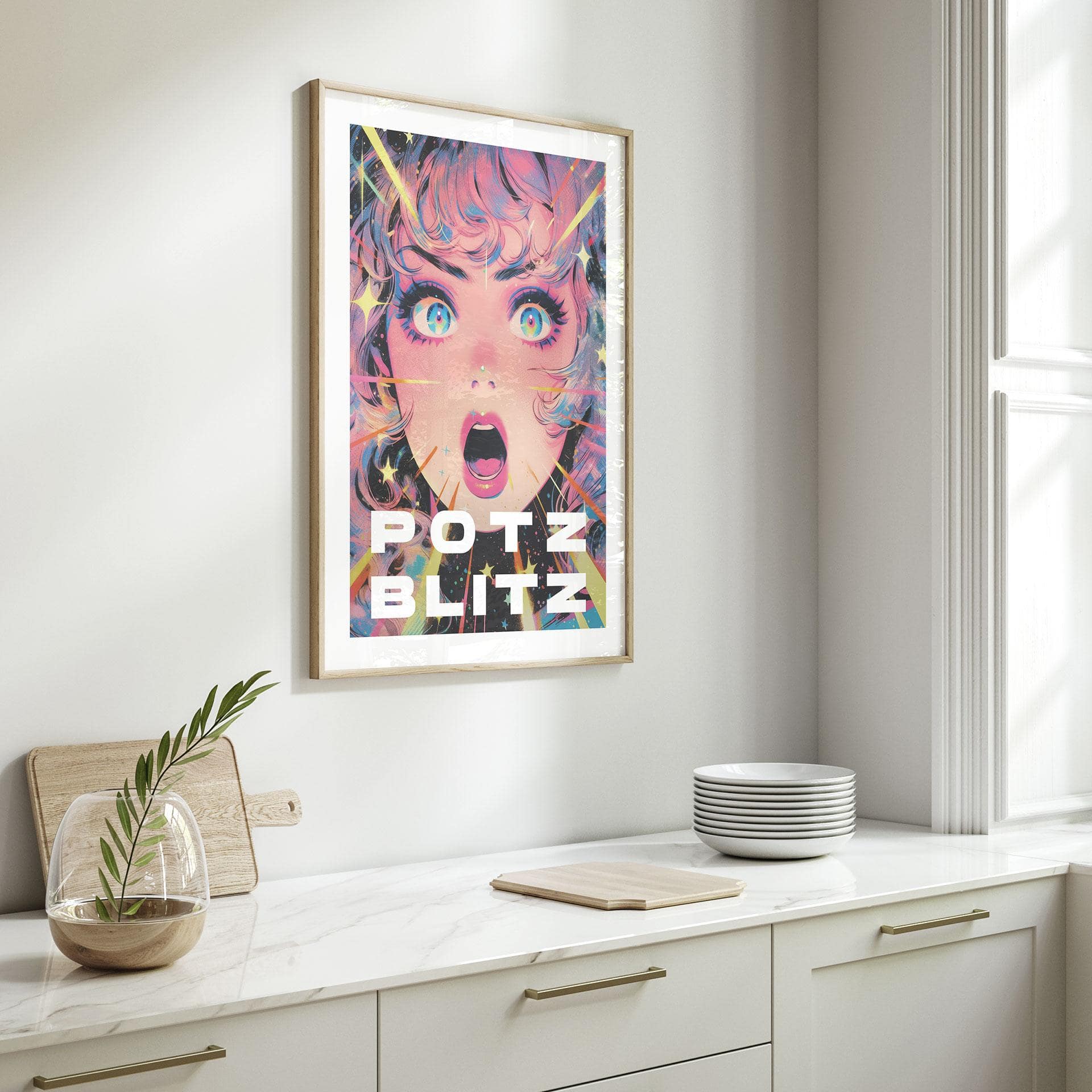 Poster mit Redewendung - Potzblitz im Anime-Stil - Treechild