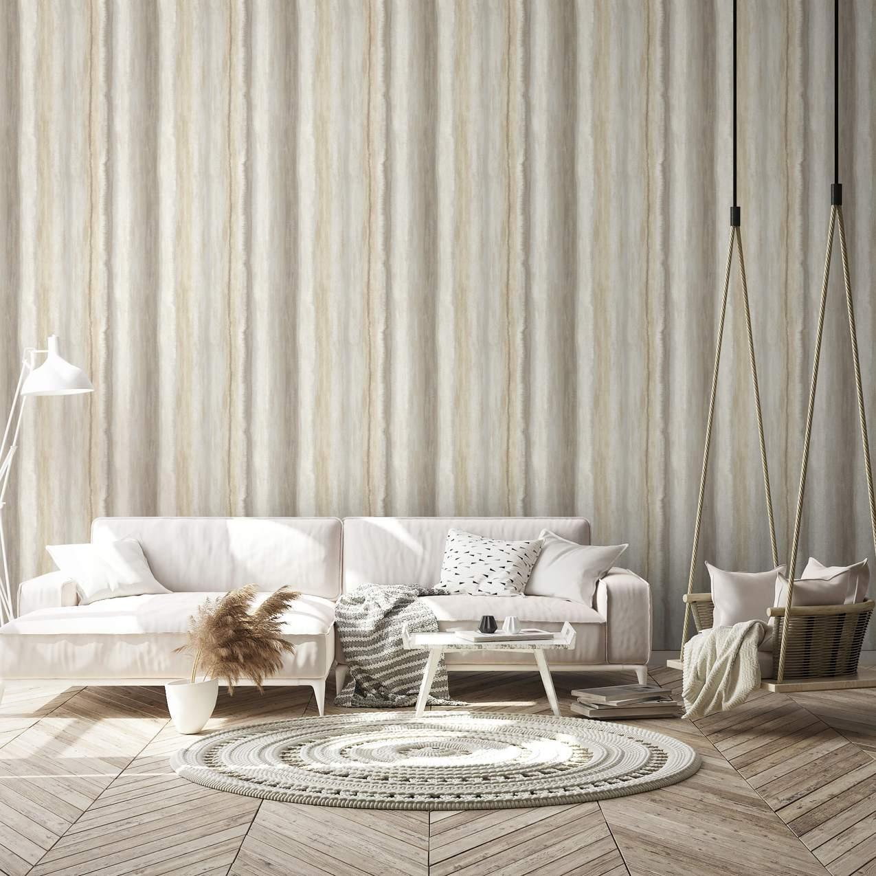 Grafisk tapet, non-woven Shades Iconic grå, brun