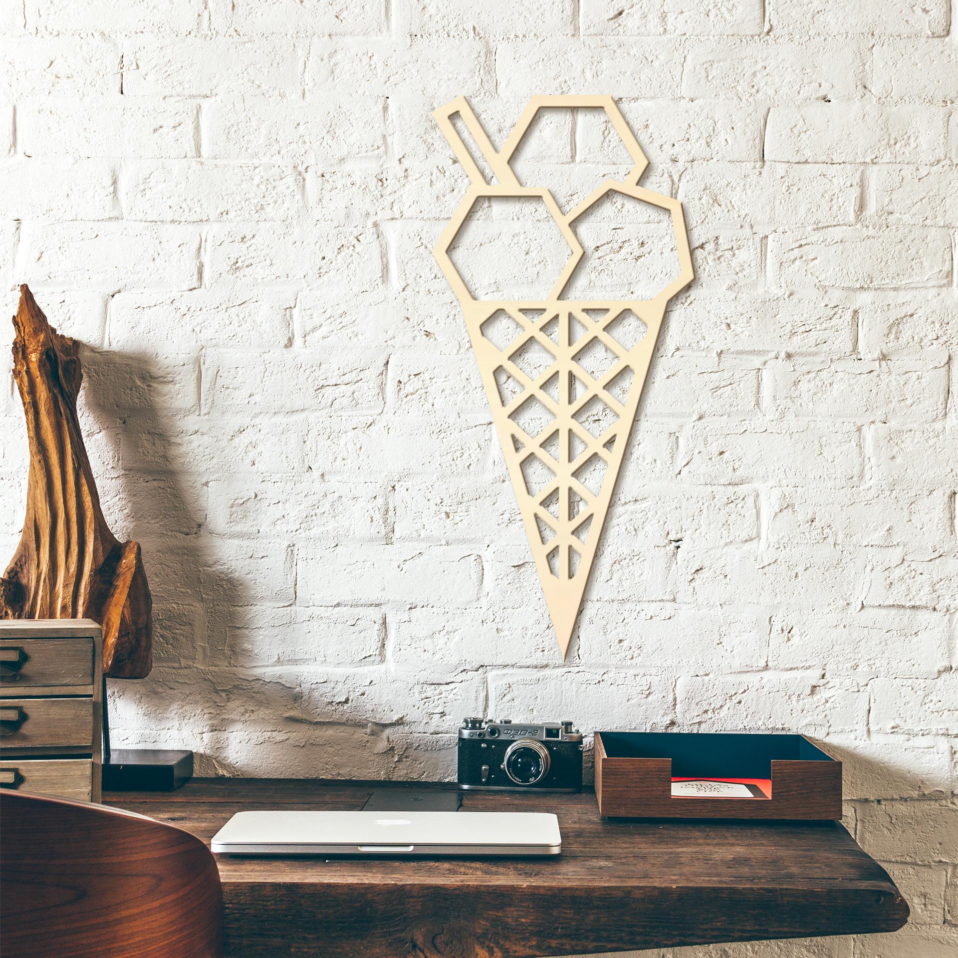 Arte en madera de álamo - Helado de origami