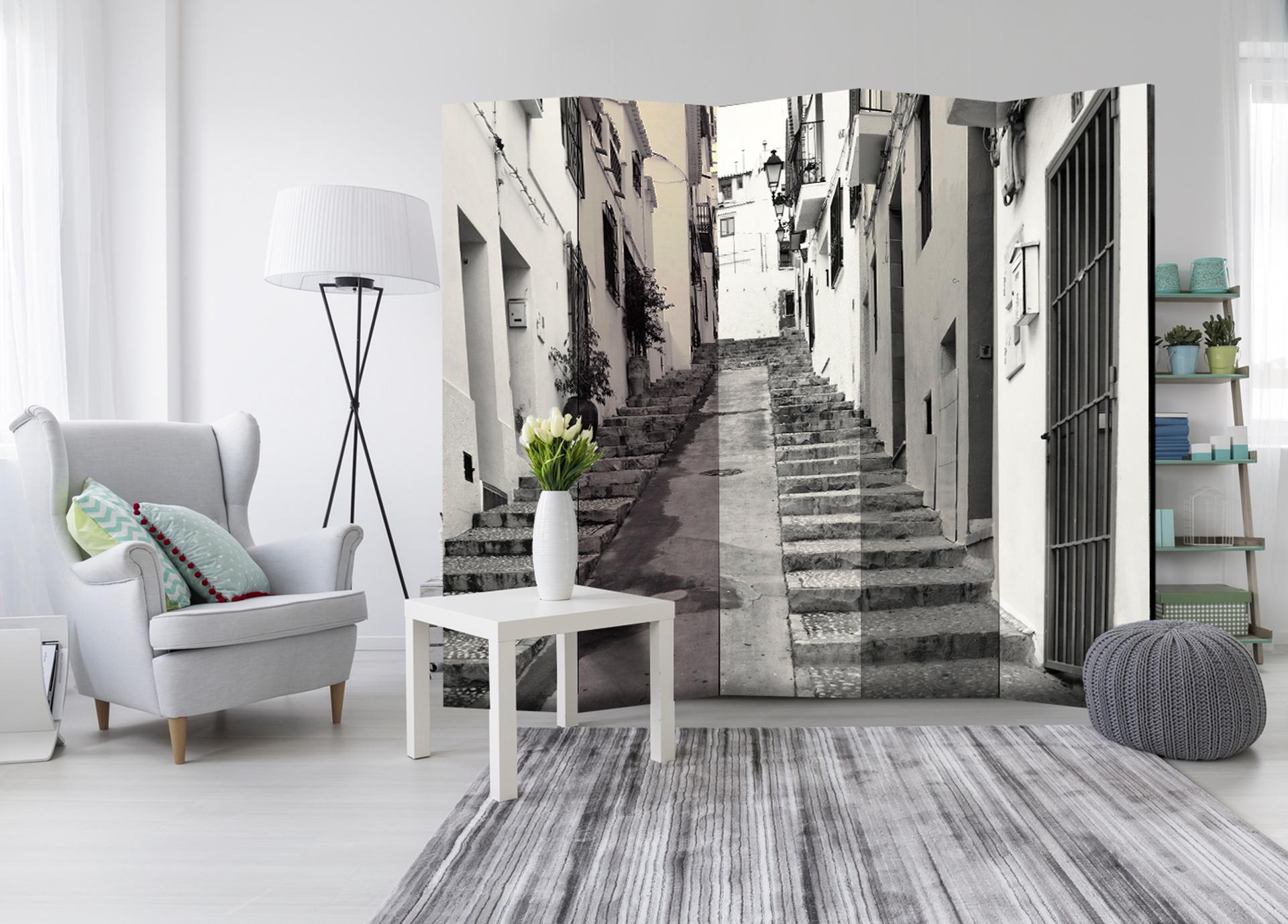 Schermo divisorio - Centro storico di Altea, 5 pezzi - 225x172 cm