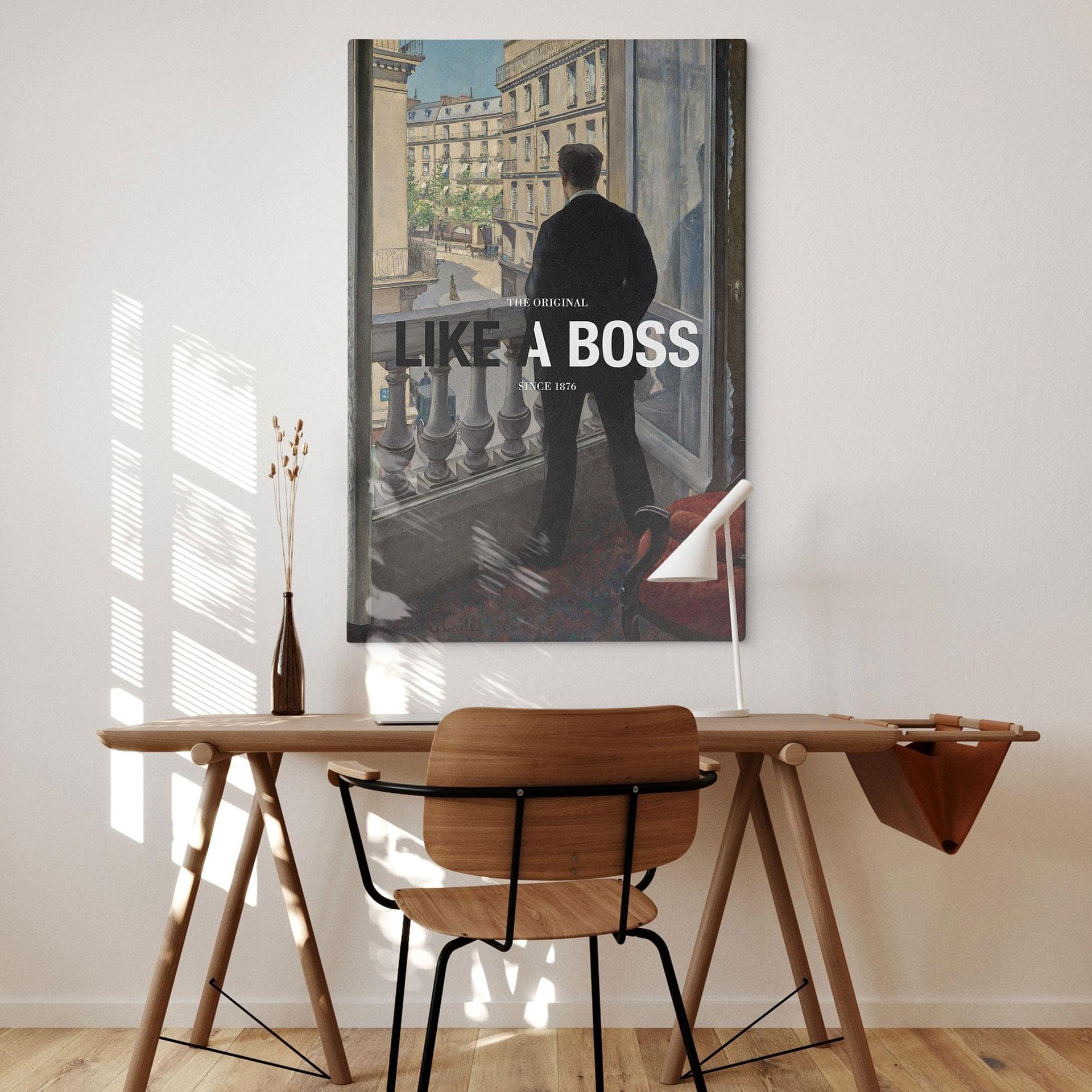 Lærredsprint - Like a Boss - Inspireret af Caillebotte - Ung mand ved vinduet
