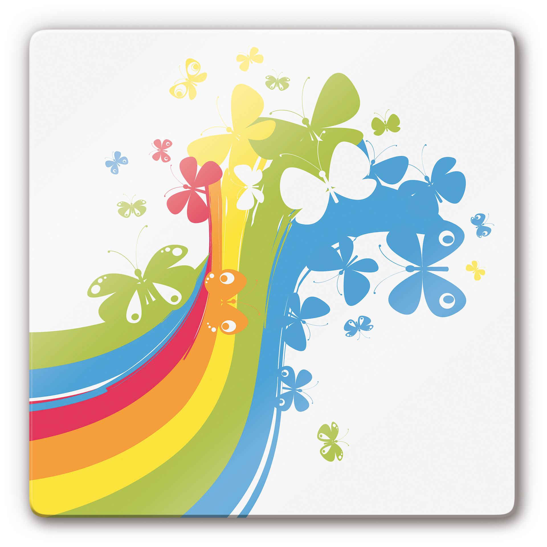 Tableau en verre - Arc-en-Ciel de Papillons