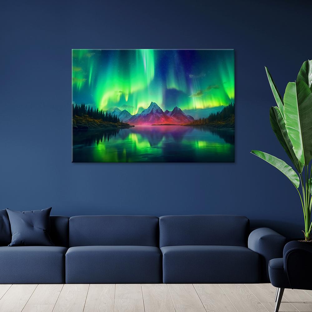Leinwandbild, Grüner Himmel Landschaft