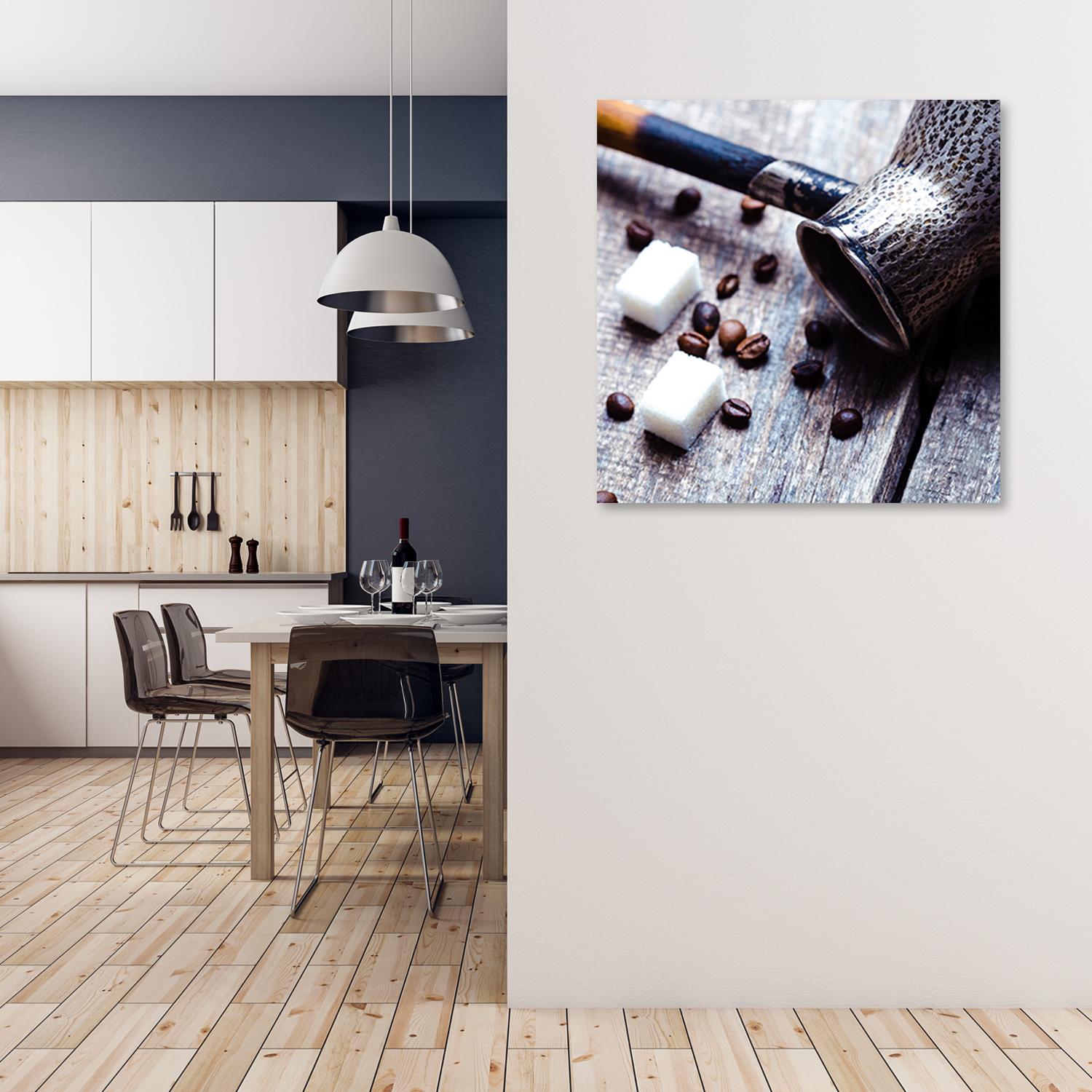 Canvasbillede, kaffekop og sukker