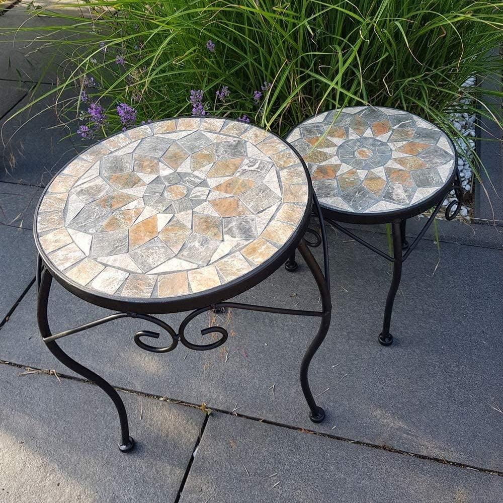 Set Mosaic Flower Table - 2 pezzi