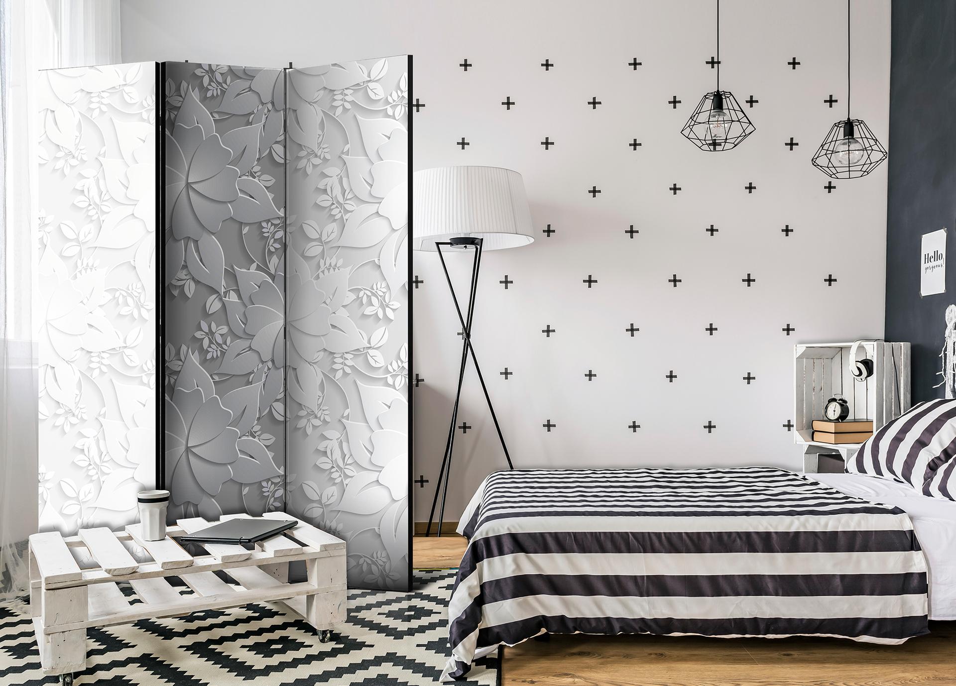 Schermo divisorio - Salice bianco I, 3 pezzi - 135x172 cm