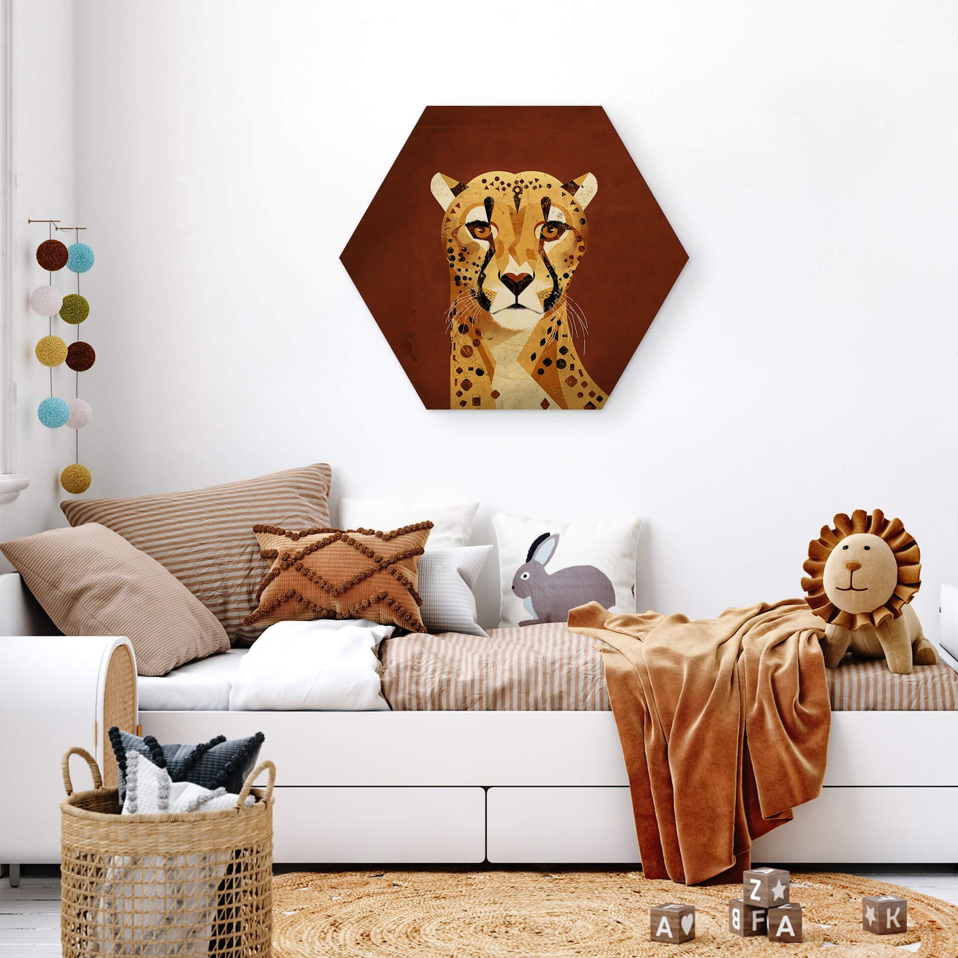 Hexagon - Holz Braun - Gepard