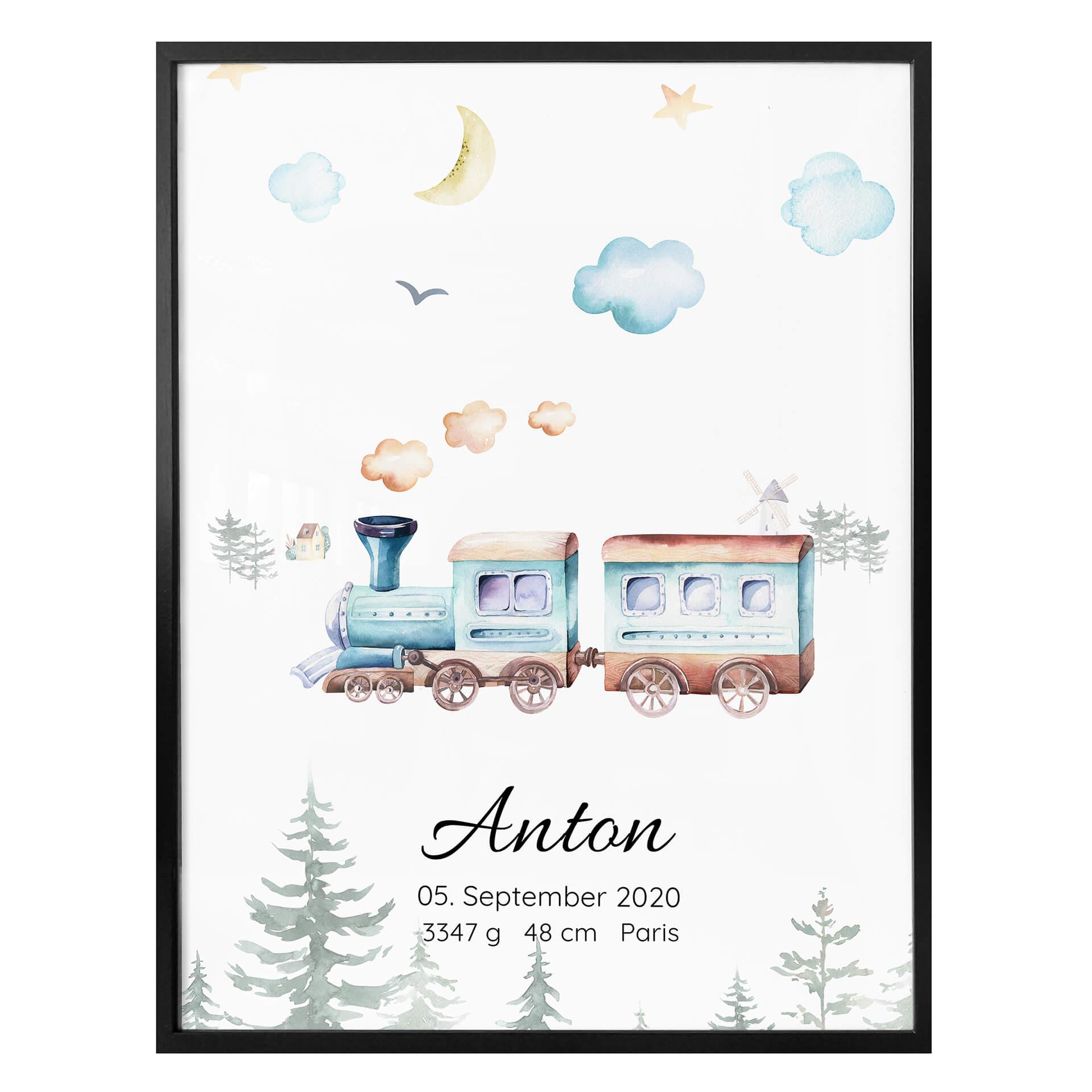 Poster Kvilis - Locomotive + Texte à personnaliser