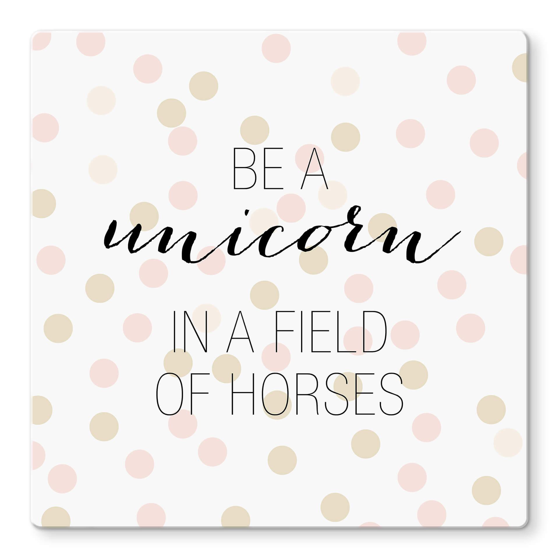 Glass Print Confetti & Cream - Unicorn