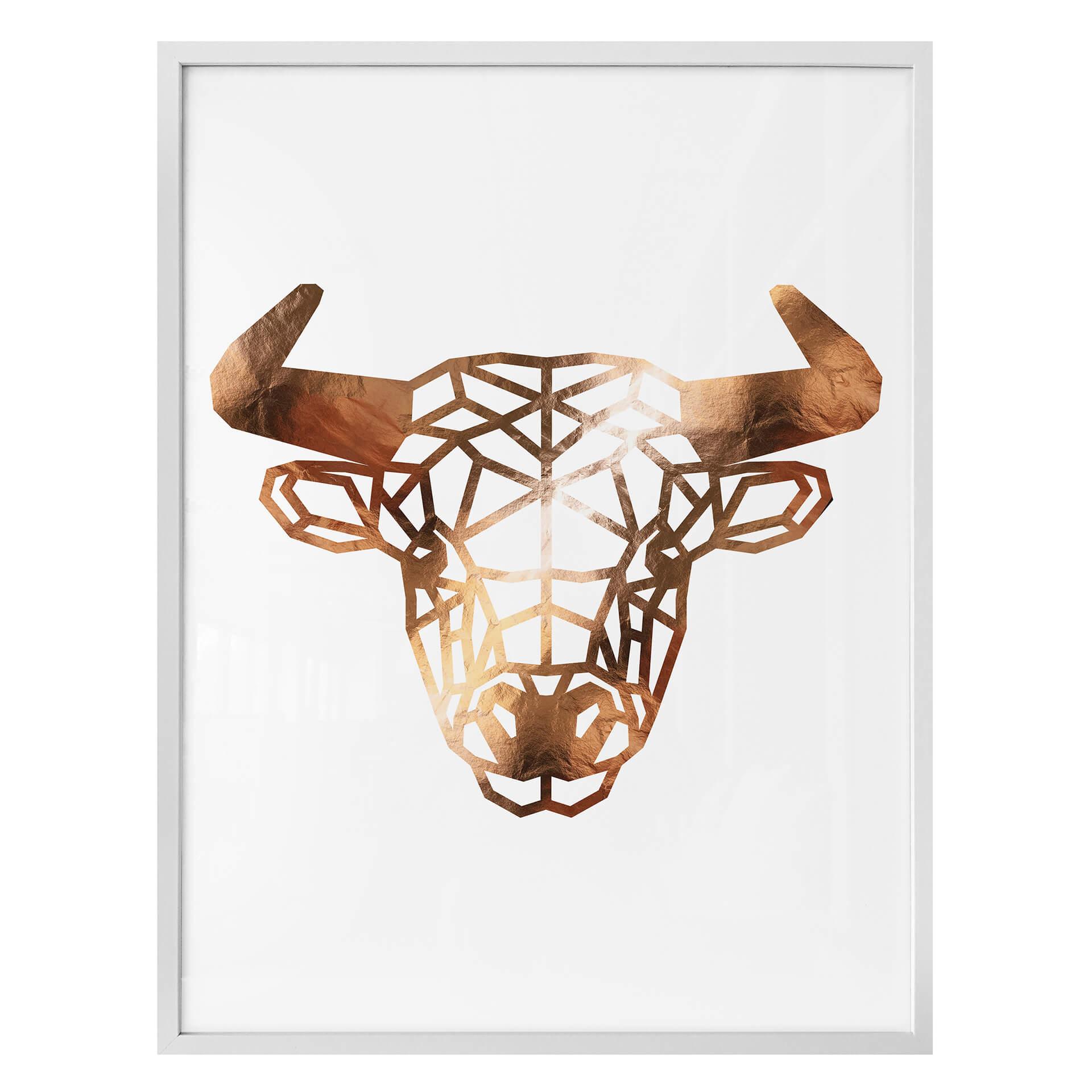 Plakat - Origami Tyrehoved - Kobberoptik
