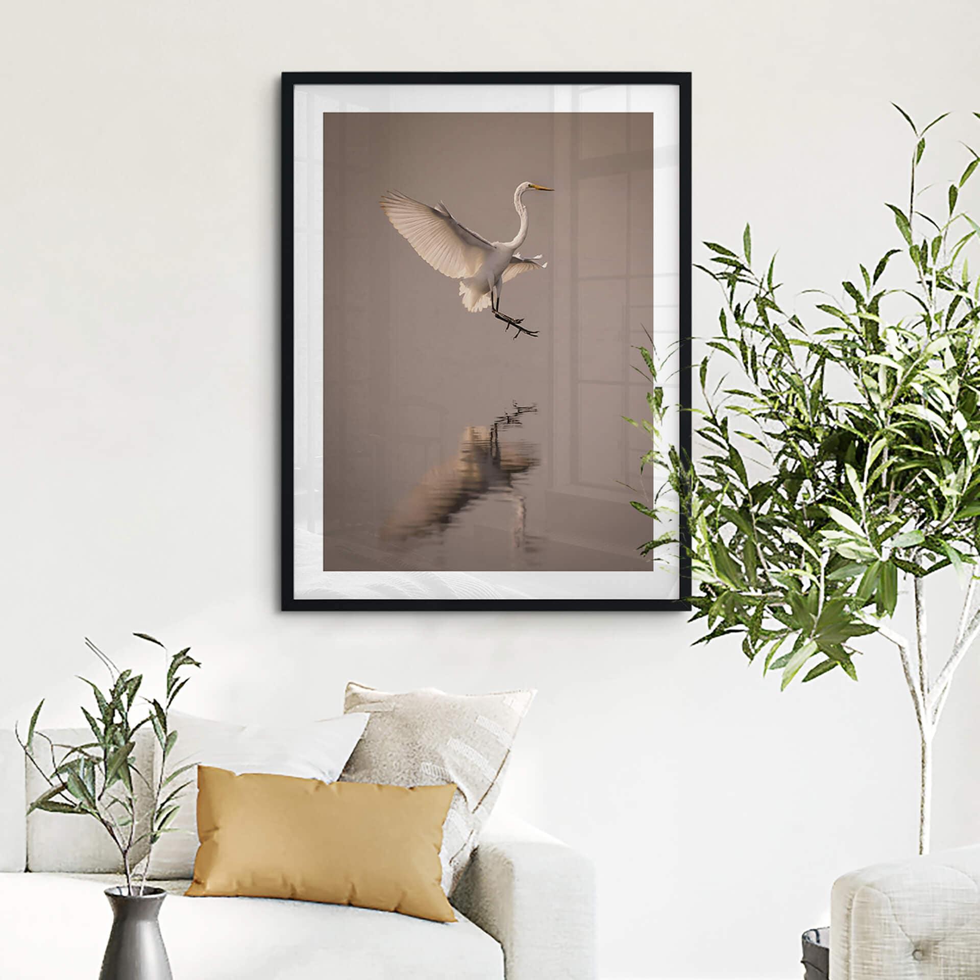 Poster Lai - Vogel-Landung auf dem Wasser