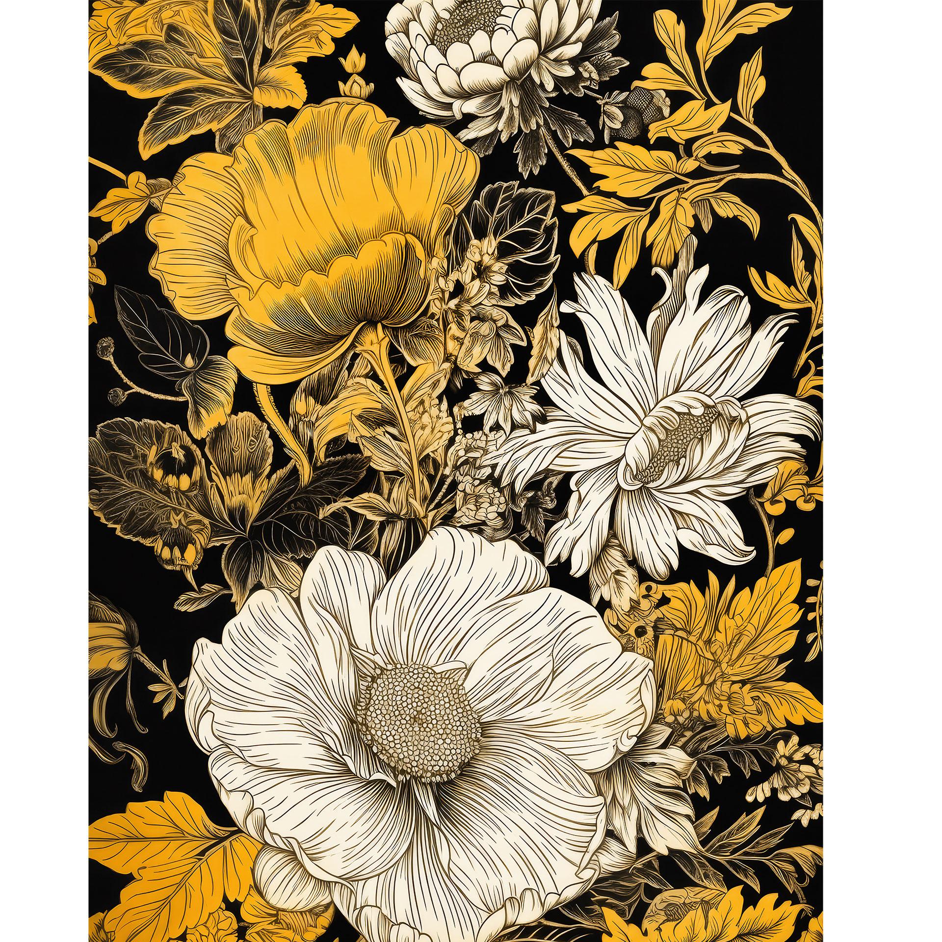 Fotobehang Ochre Flowers Jaszke