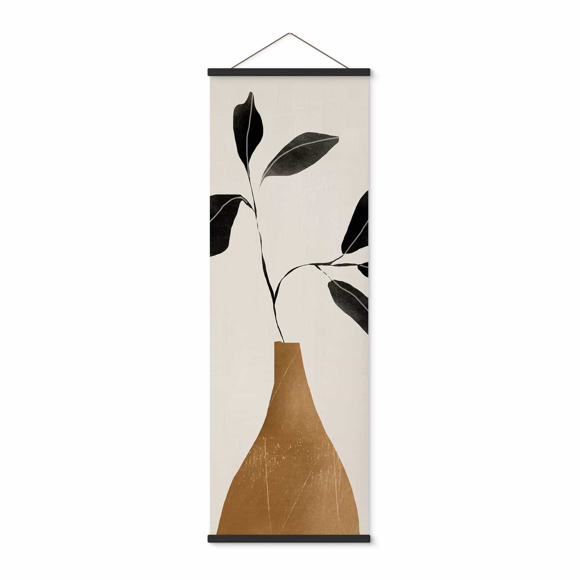 Tekstil plakat Gren i gylden vase - ThingDesign - Panorama