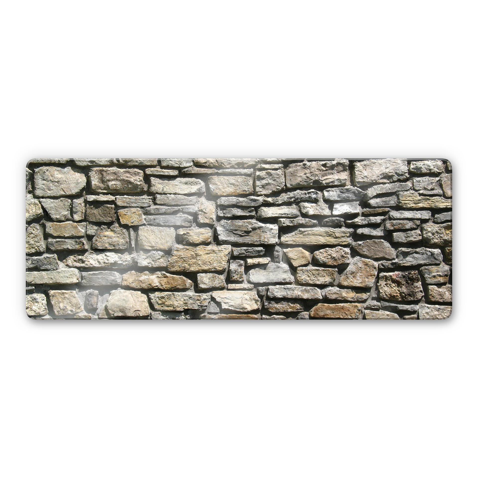 Tableau en verre - Mur en pierres naturelles - Panorama