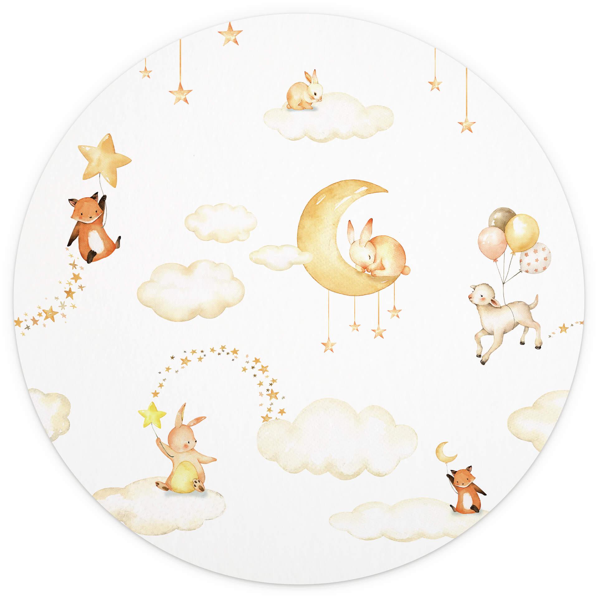Behangcirkel Oliver Robins - Sweet Dreams wit - vliesbehang/zelfklevend vliesbehang