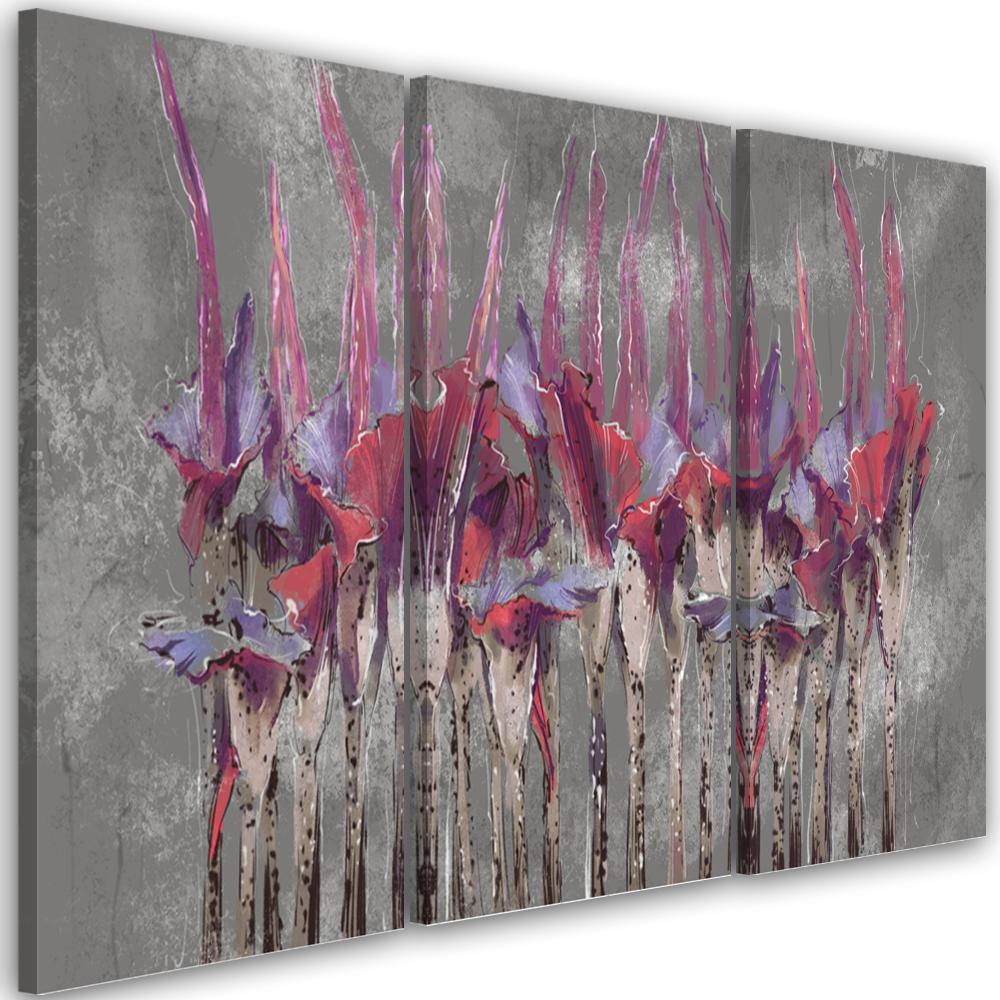 Lærred print 3 dele, planter blomster Simnitło
