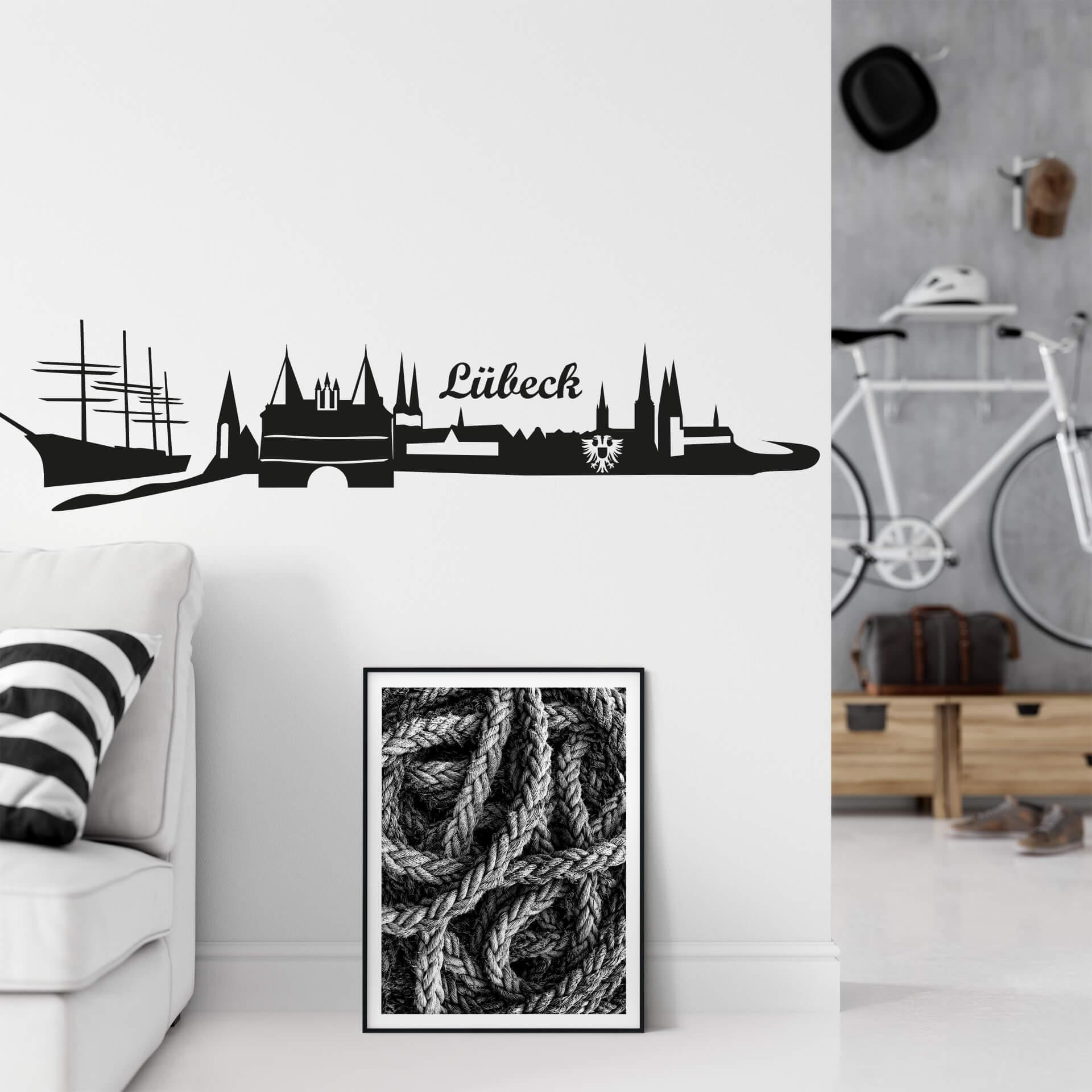 Wandtattoo Lübeck Skyline