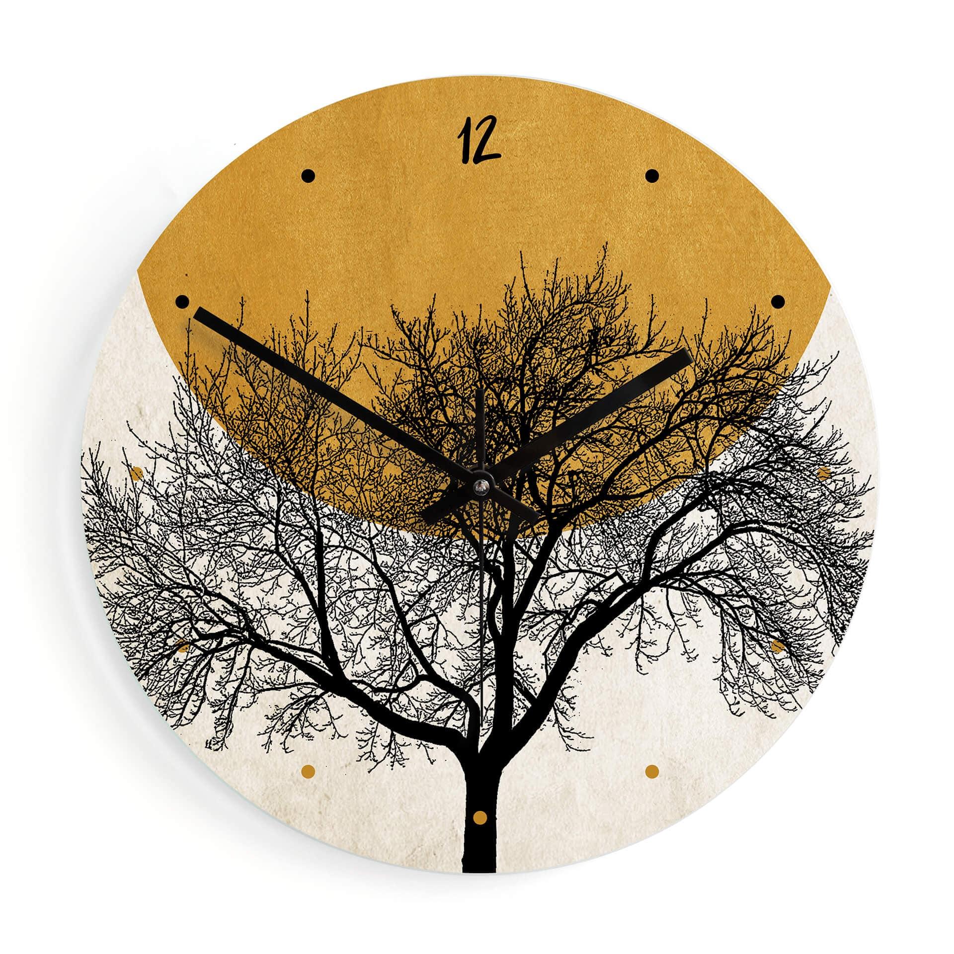 Wanduhr aus Glas - Kubistika - Wintermorgen - Ø 30 cm