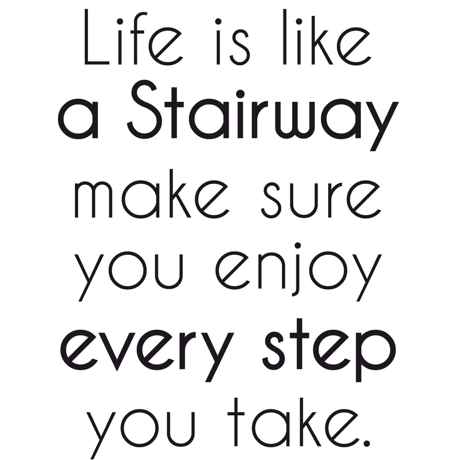 Adesivo murale per le scale - Life is like a Stairway...