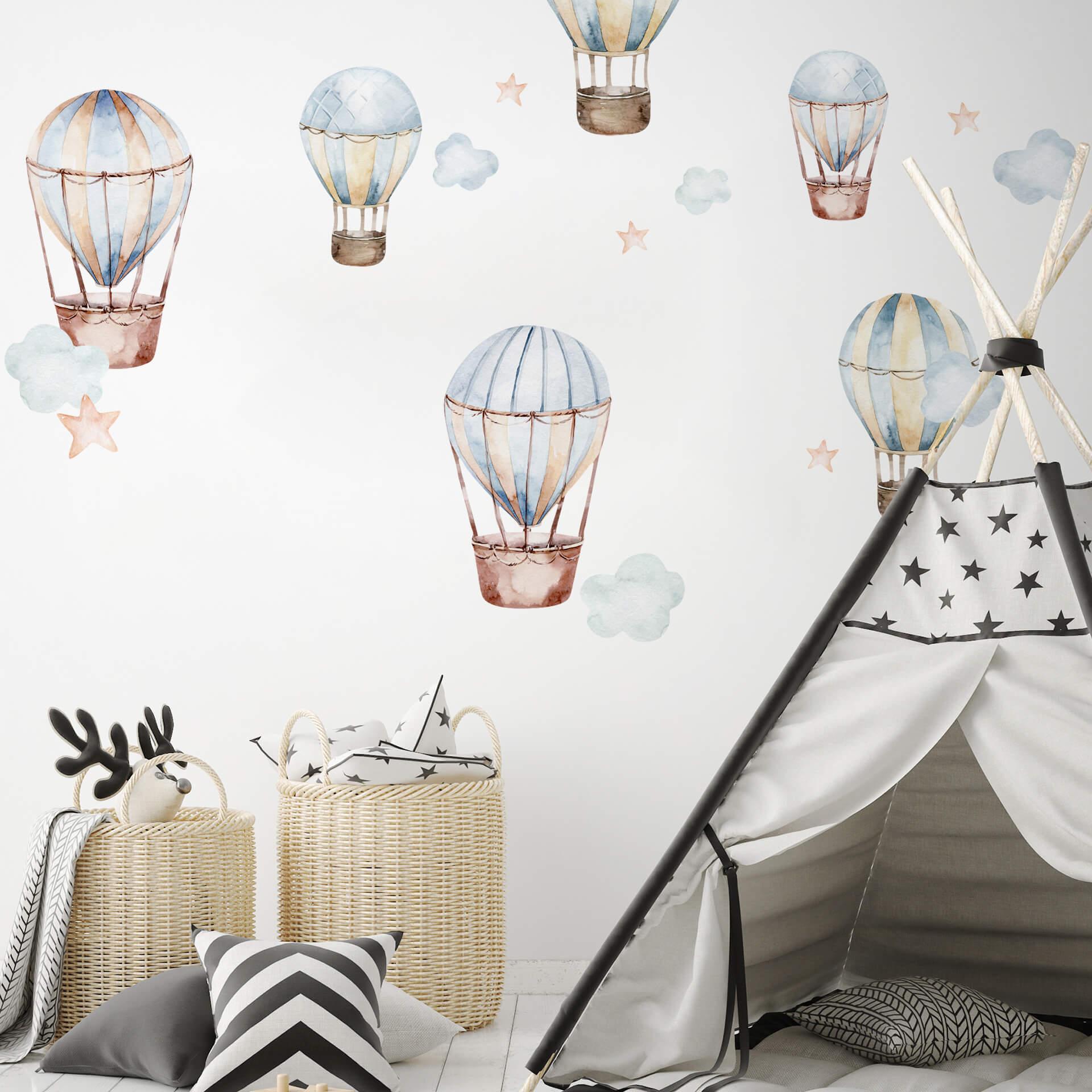 Wandtattoo Heißluftballons für das Kinderzimmer (17-teilig) - Kvilis