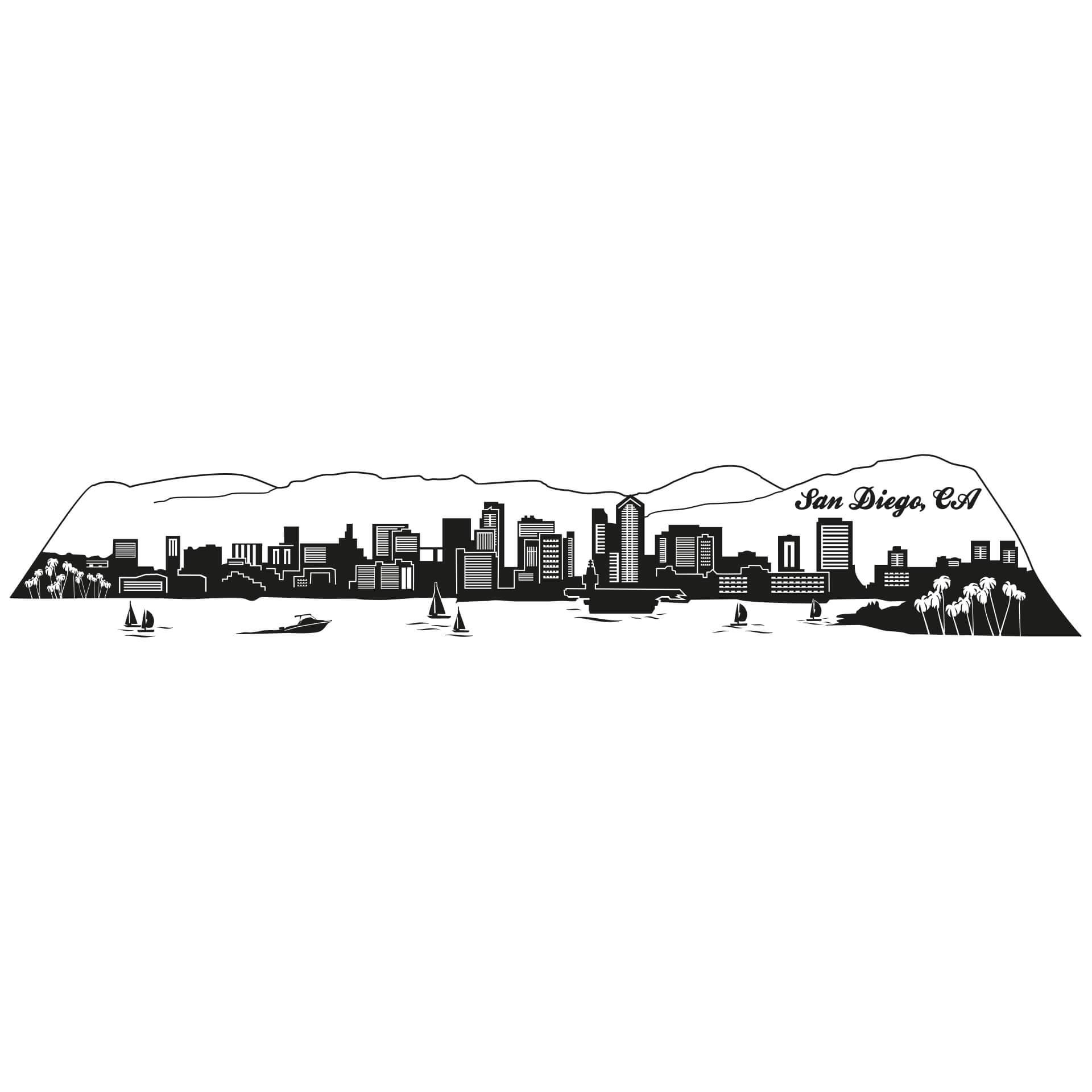 Wallsticker San Diego Skyline