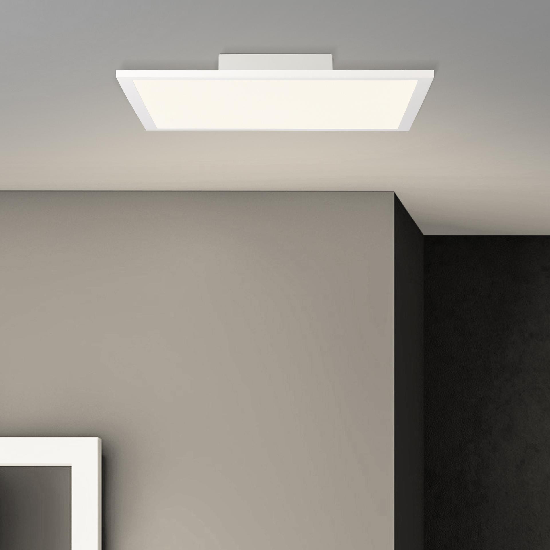 Deckenleuchte Constantin, weiß, 39,5 x 39,5 cm, LED Panel, Warmweiß, dimmbar