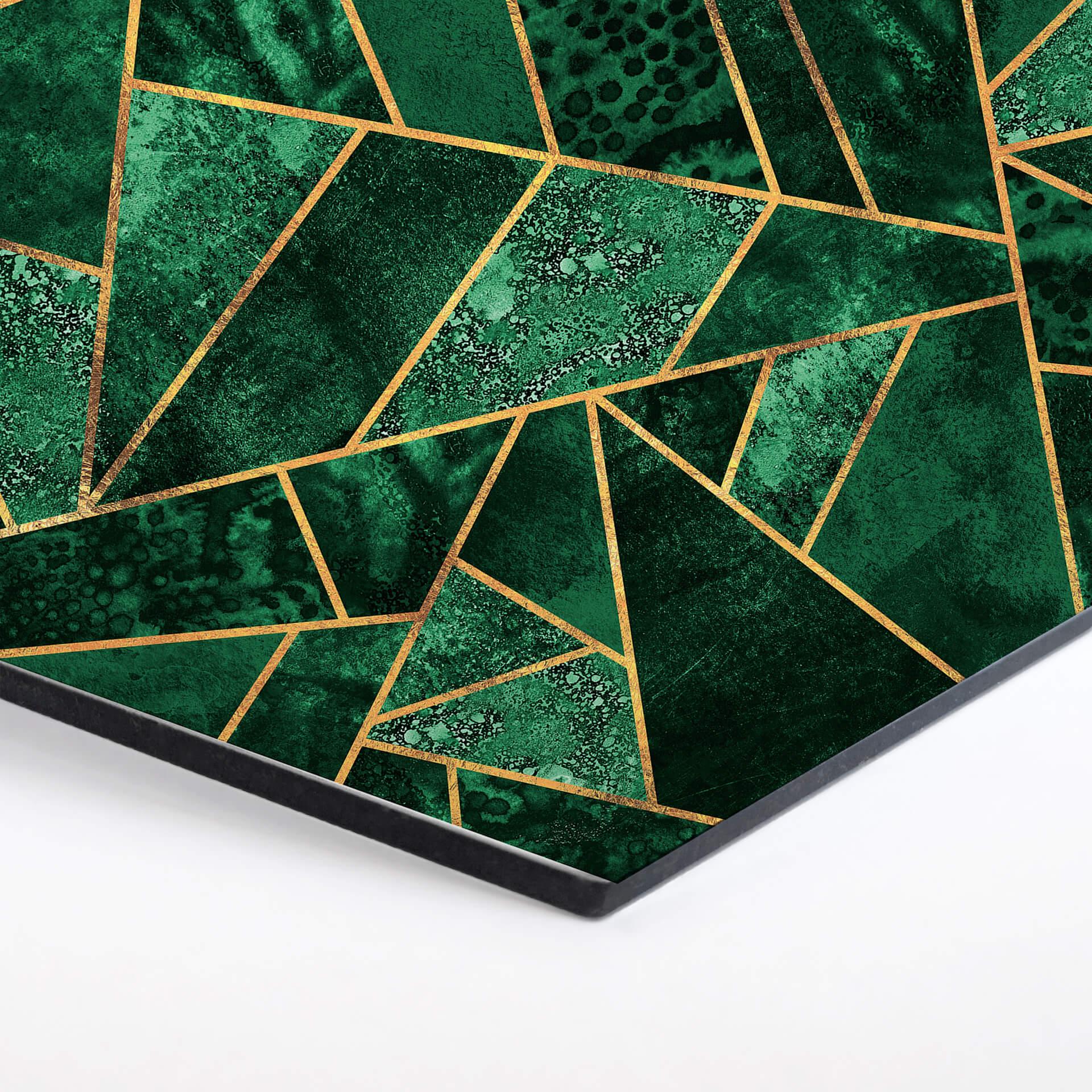 Hexagon Dibond Fredriksson - Donkergroene Smaragd