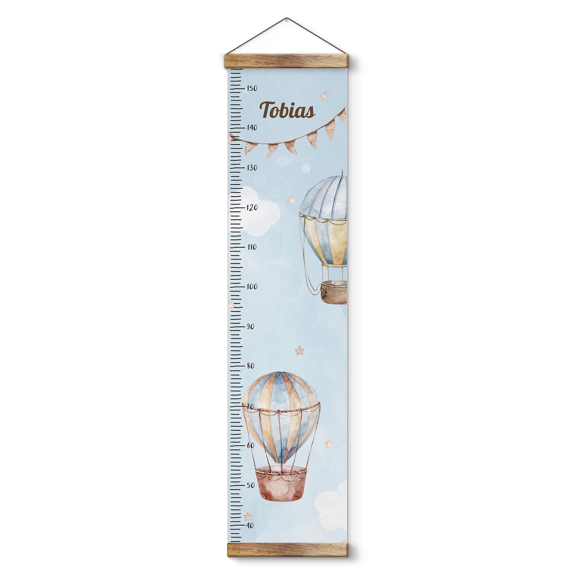 Medidor personalizado para niños - Kvilis - Globos aerostáticos - 30x120 cm