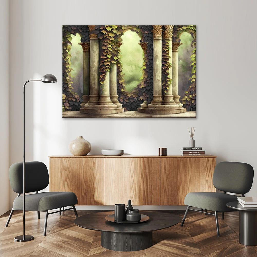 Canvasbillede, Søjler og blade