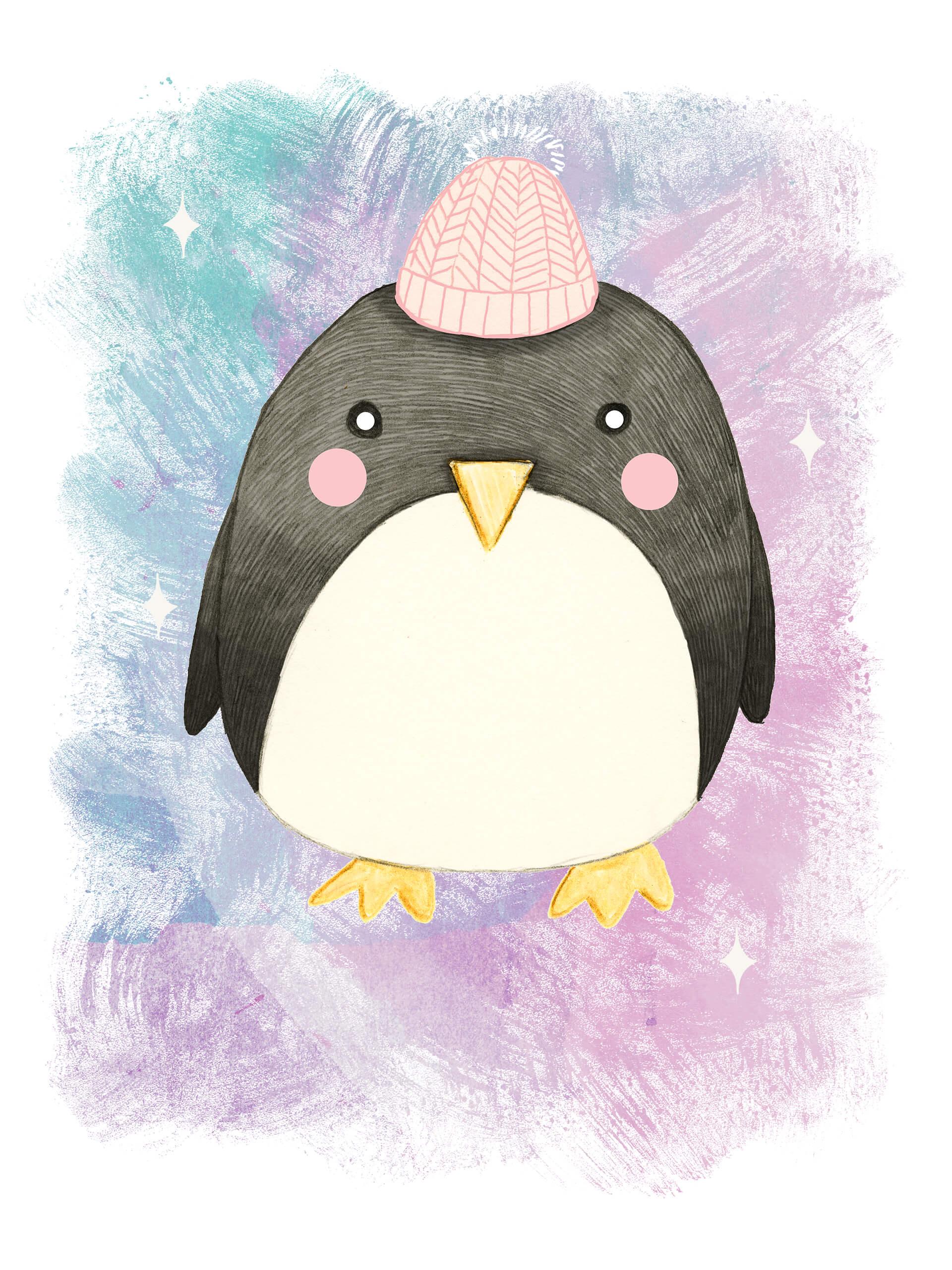 Poster Kvilis Pinguin + Gepersonaliseerde Tekst