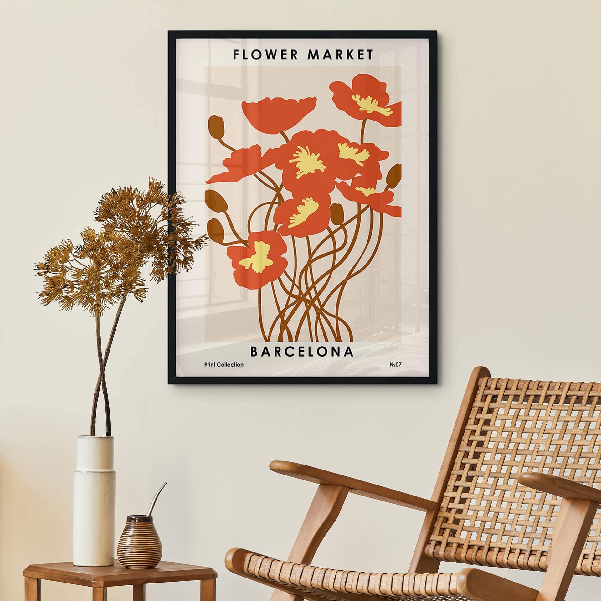 Plakat NKTN - targ kwiatowy - Barcelona
