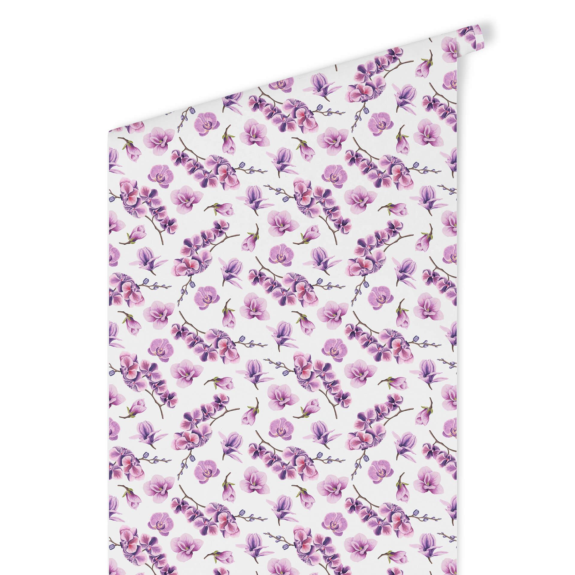 Patroonbehang - Aquarel Orchidee